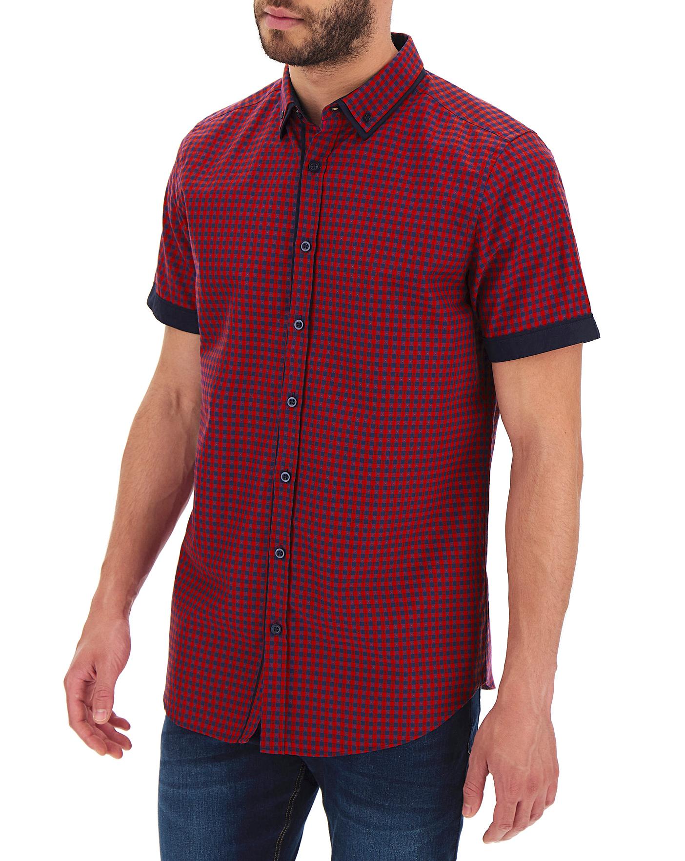 red colour check shirt