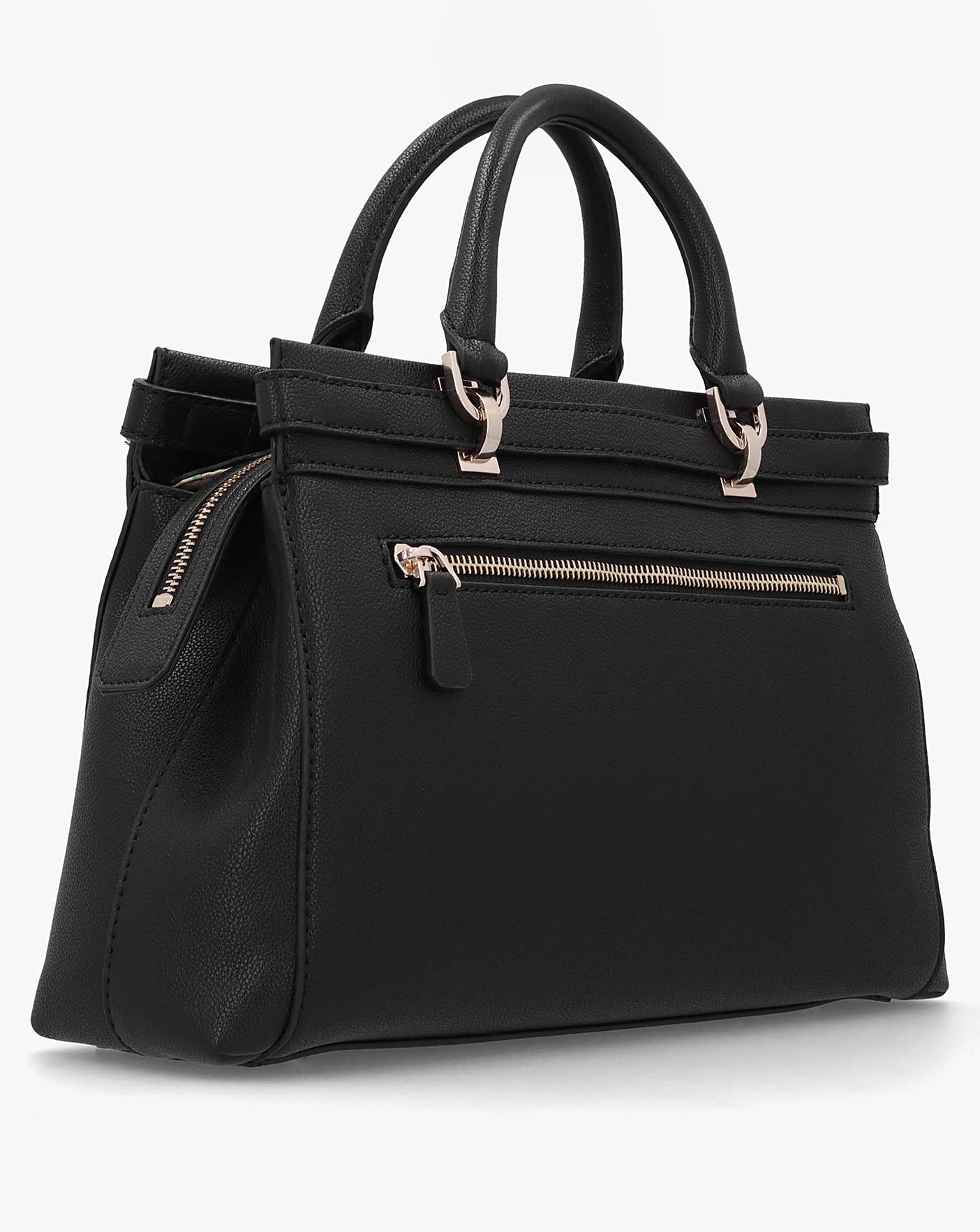 Guess Eco Ali Luxury Black Satchel Bag Fashion World