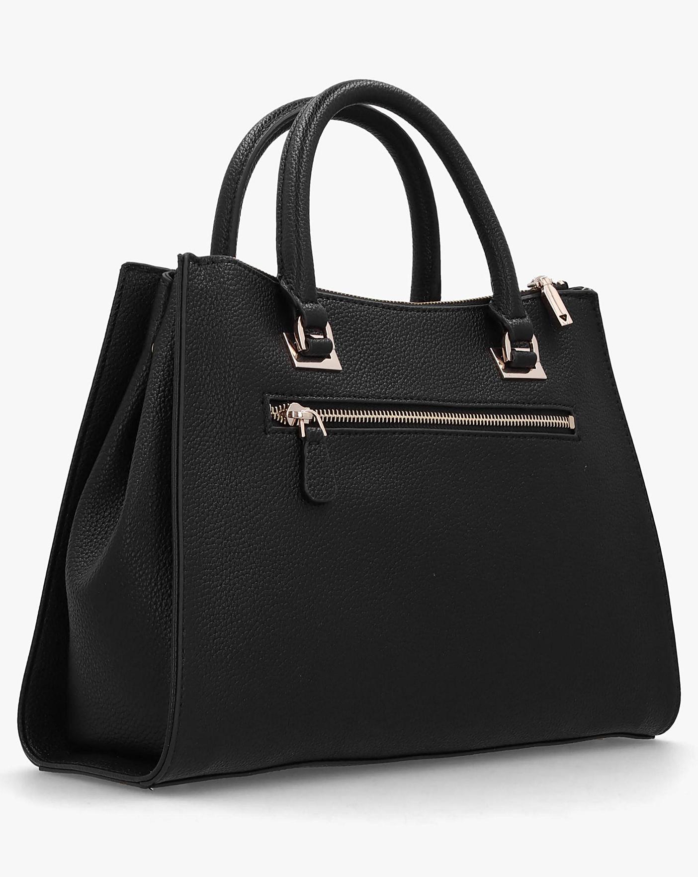 Guess Cresidia Black Society Satchel Bag Simply Be