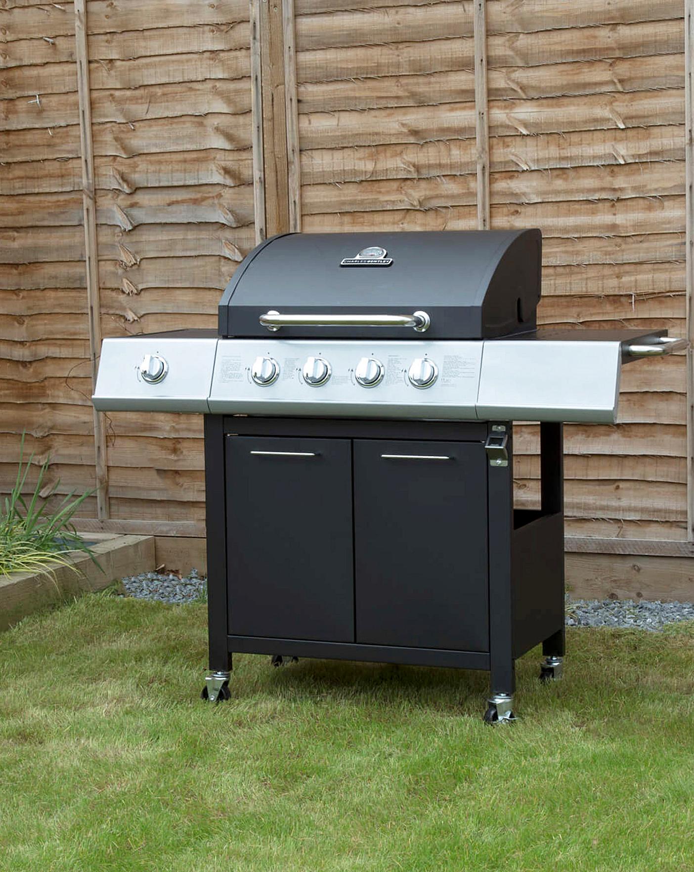 premium 4 burner gas bbq with side burner