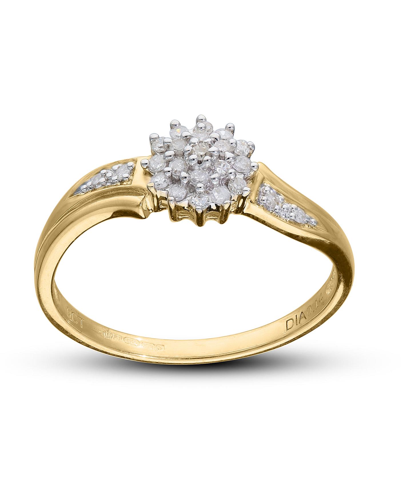 9ct gold on sale solitaire ring