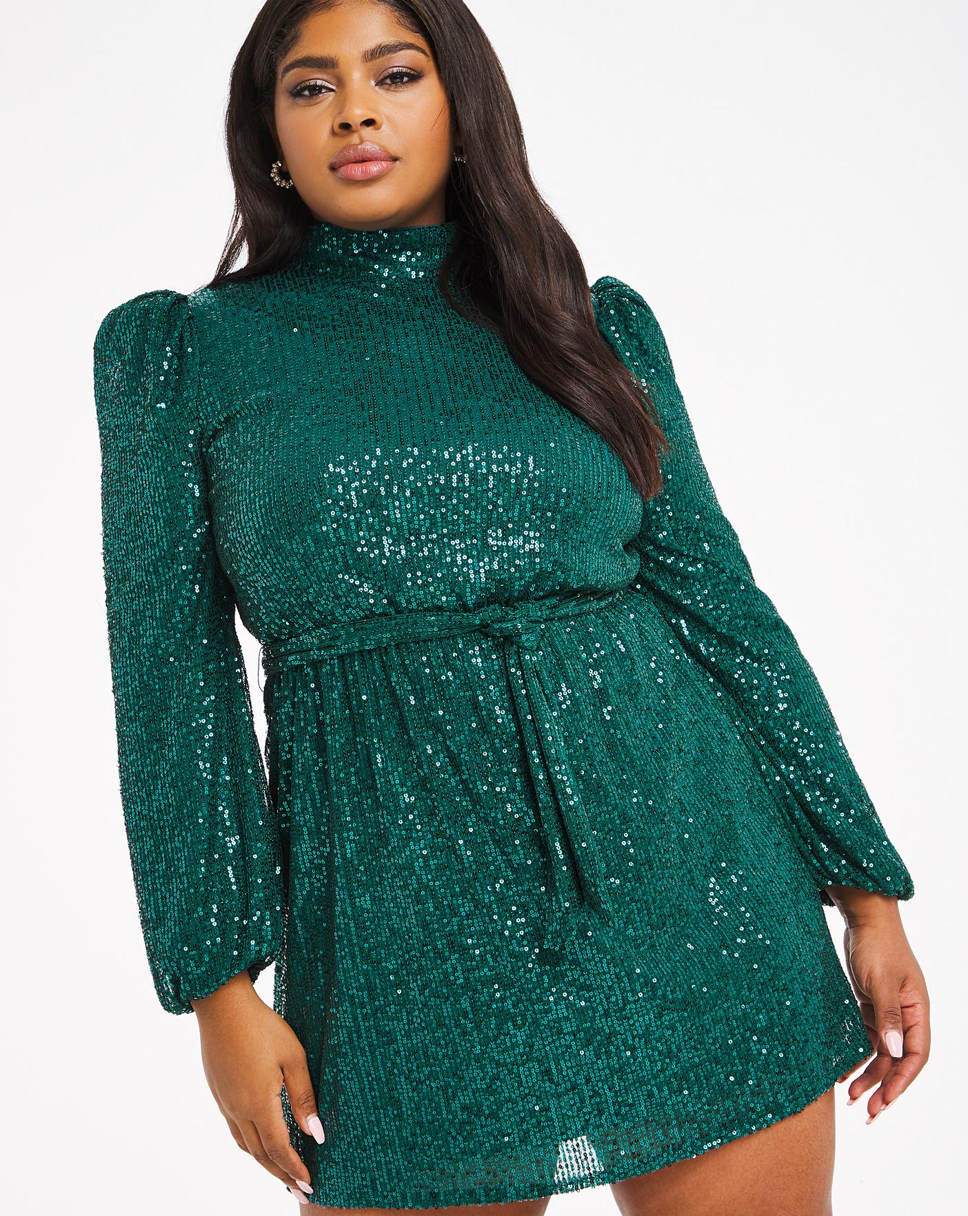 emerald sequin dress