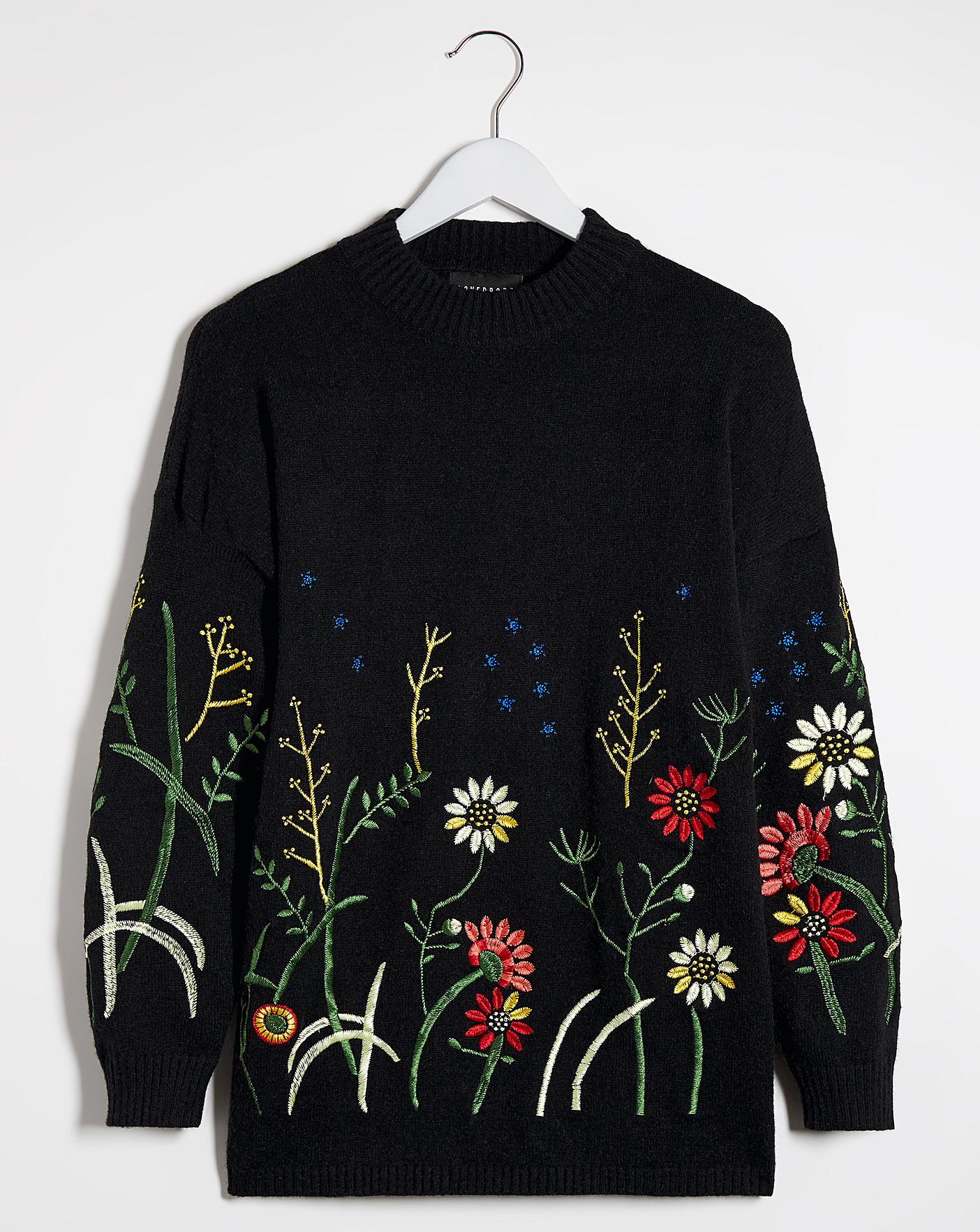 Lovedrobe Floral Embroidered Jumper | Simply Be