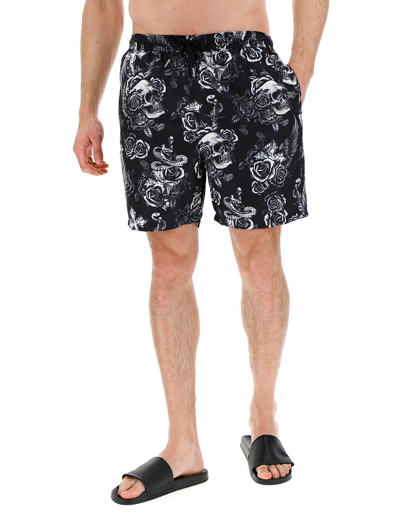 skull swim trunks