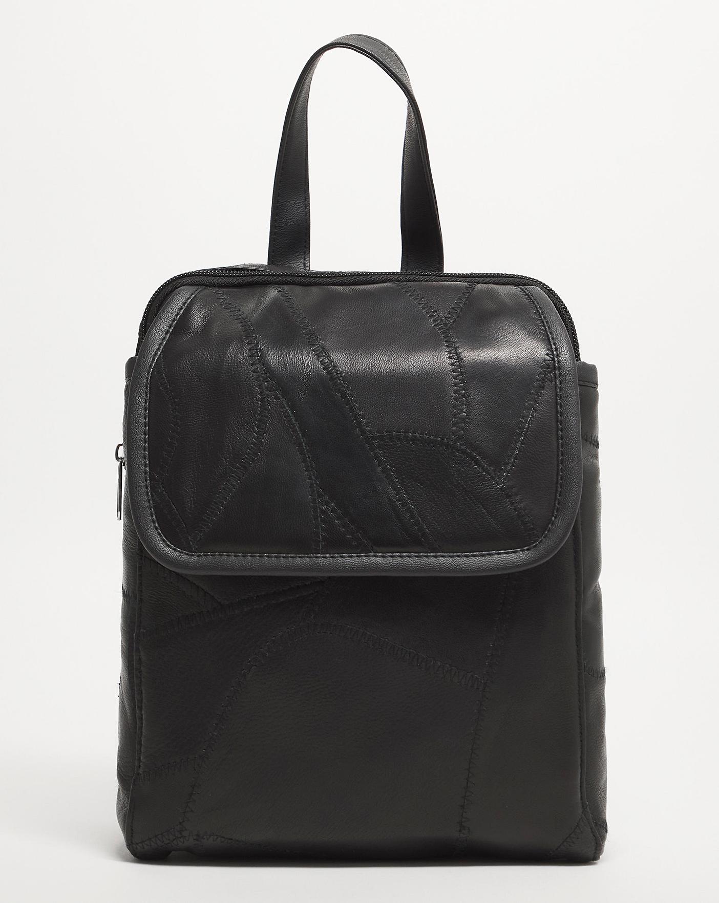 leather patchwork backpack