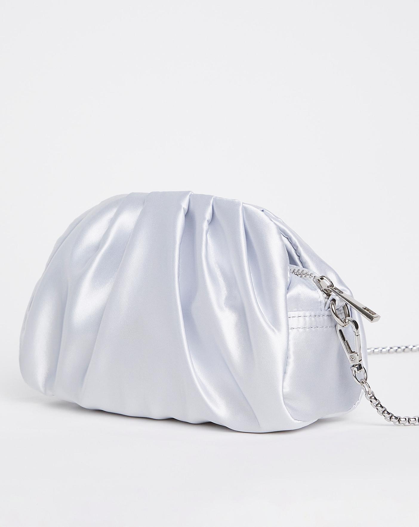 Silver discount satin bag