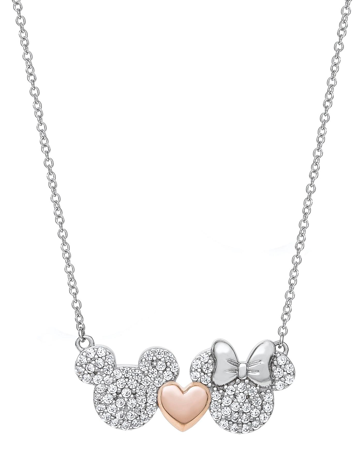 Silver on sale mickey necklace