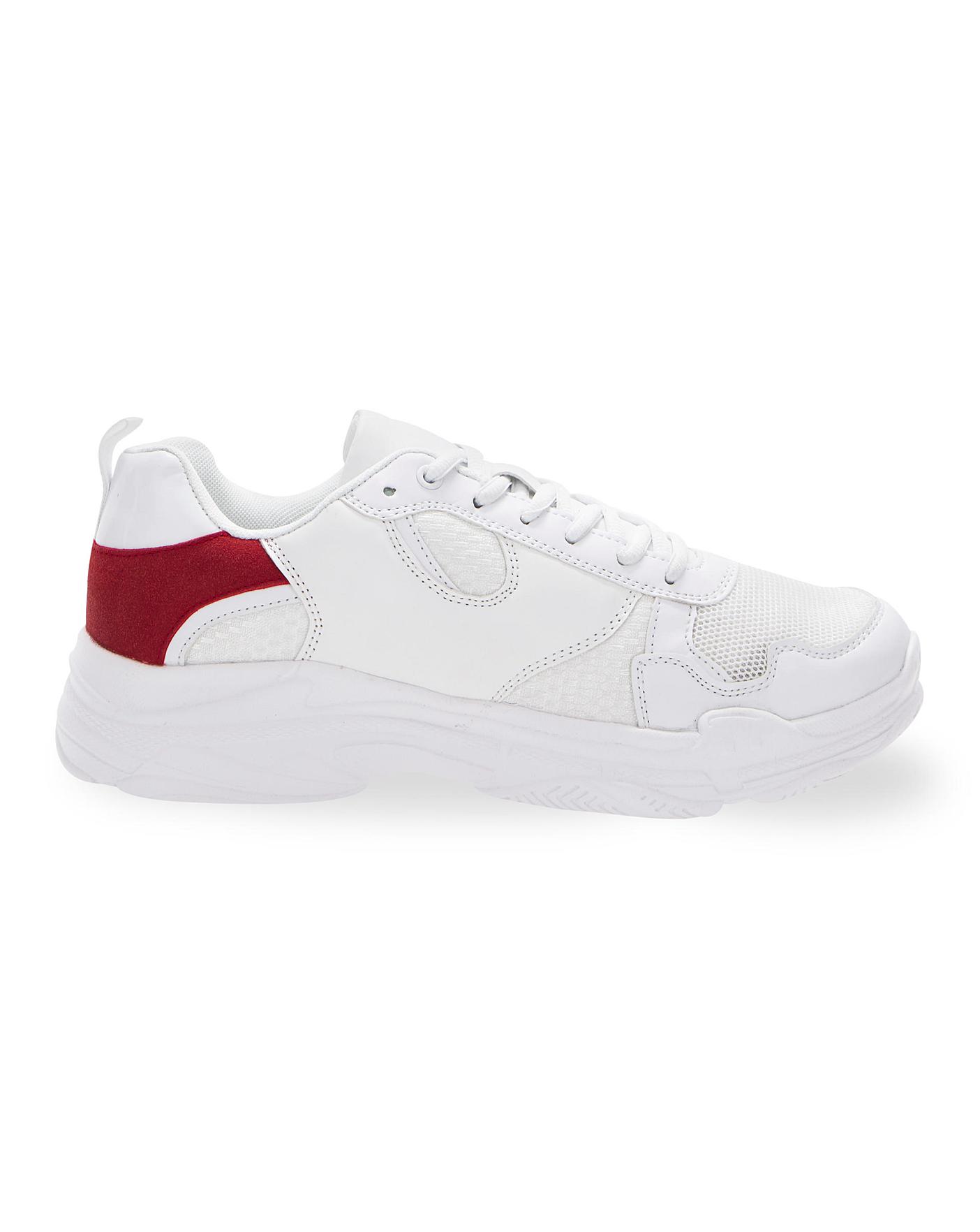 mens white and red trainers