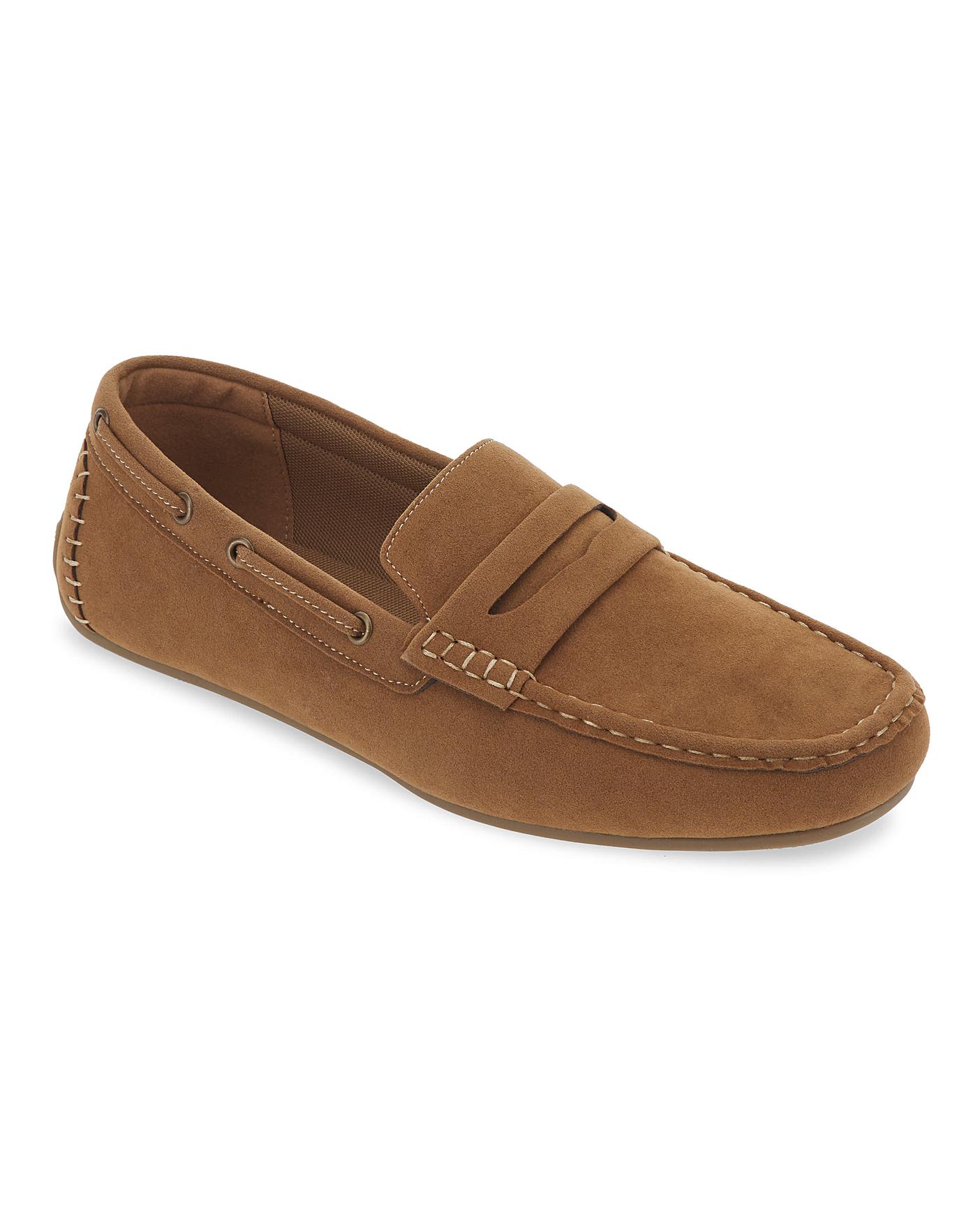 Suede Look Driving Moccasin Wide Fit Premier Man