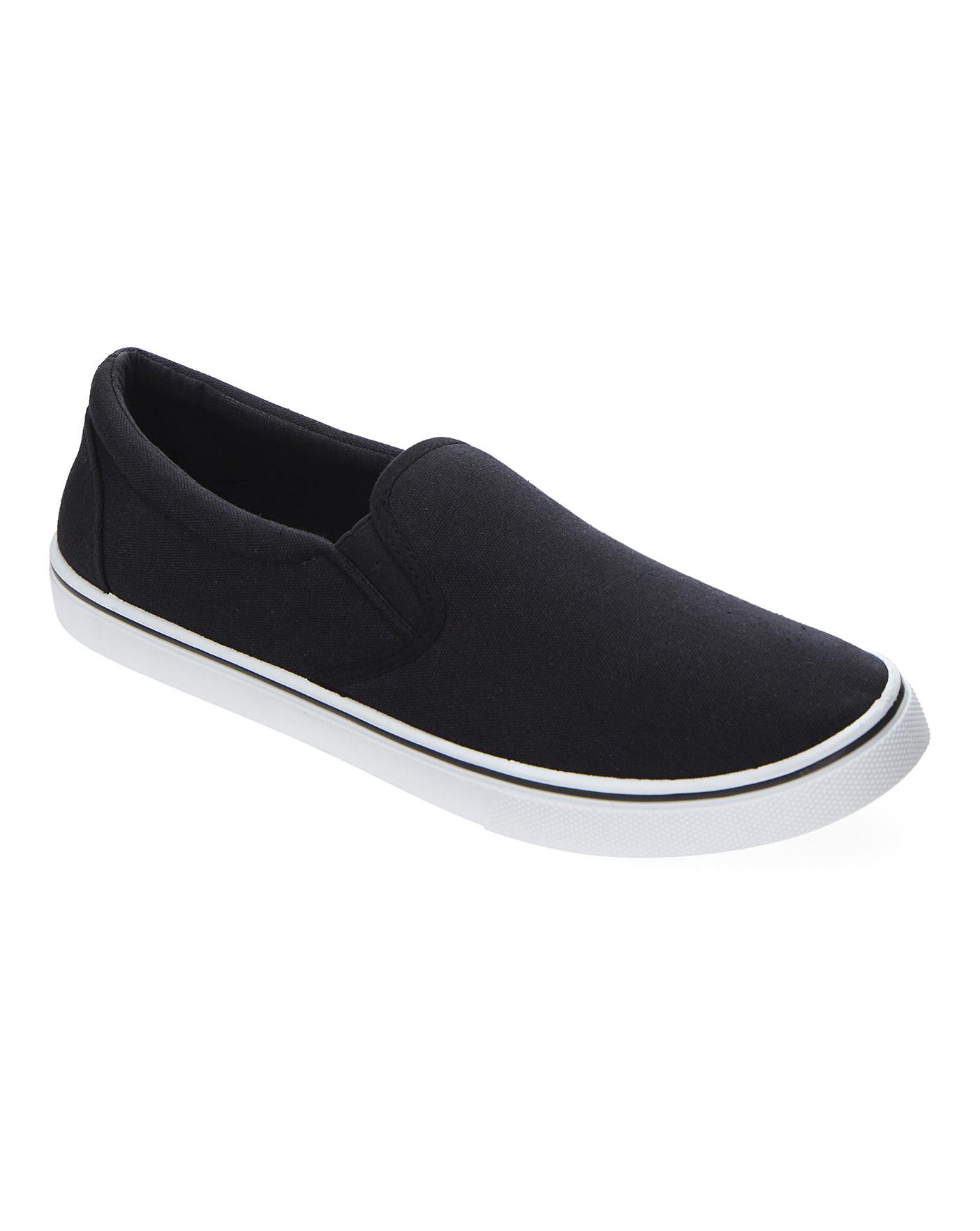 Jack Slip On Canvas Pump Wide Fit | Ambrose Wilson