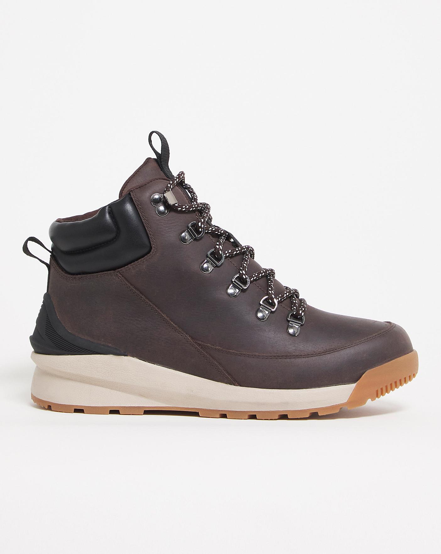 Brown Leather Mid Walking Boot Wide