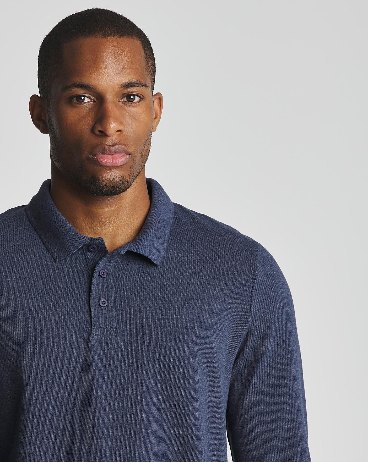 Long Sleeve Pique Polo