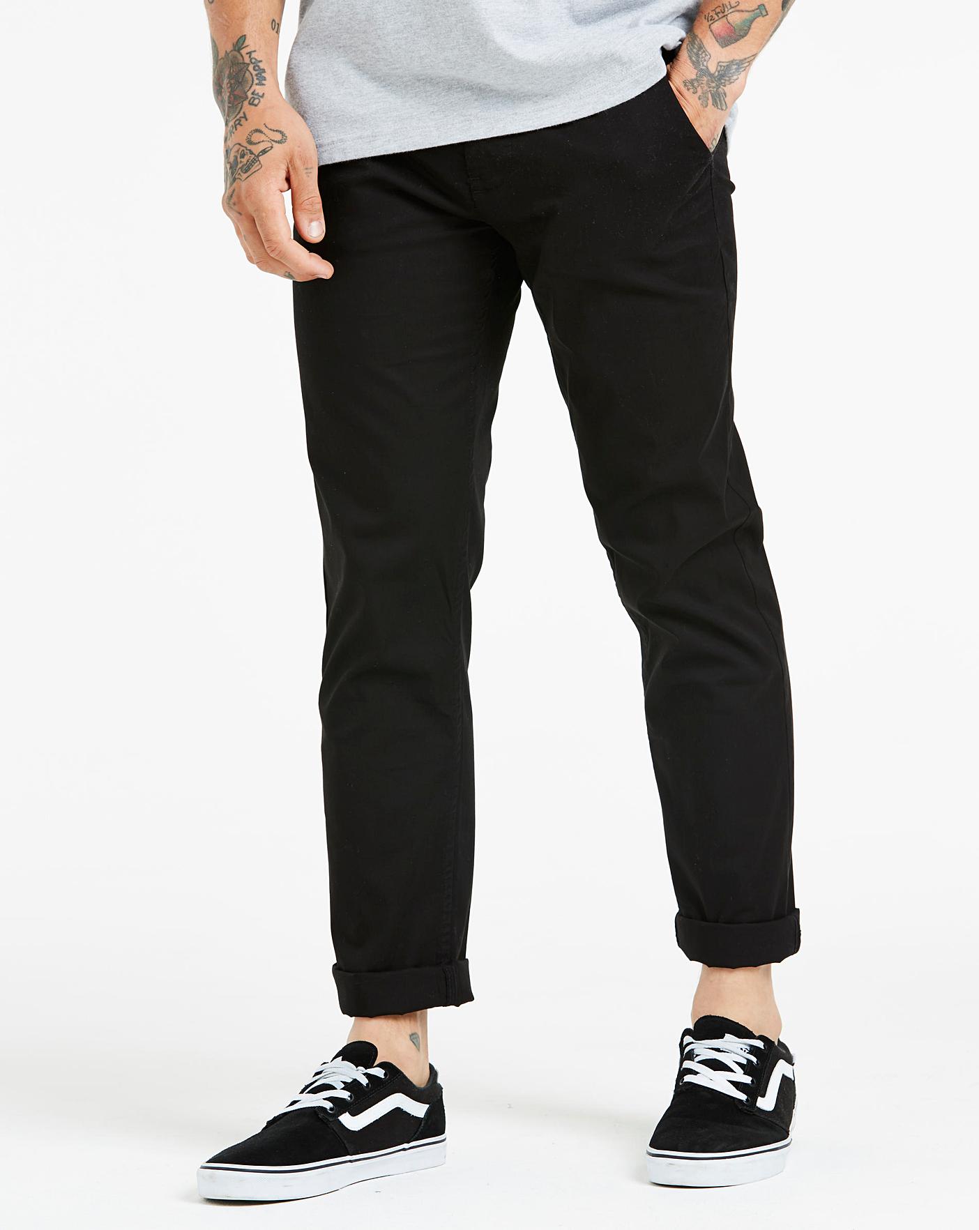 Black Stretch Tapered Chino 29in | Crazy Clearance