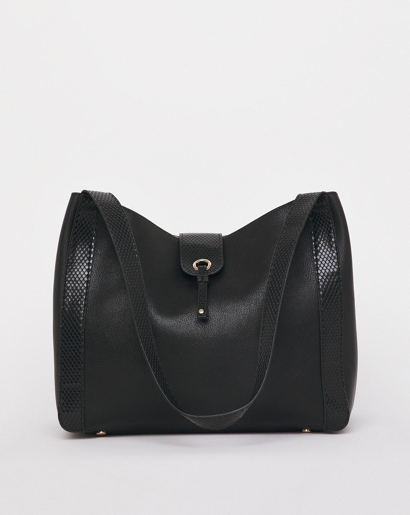 Black Colour Block Shoulder Bag | J D Williams