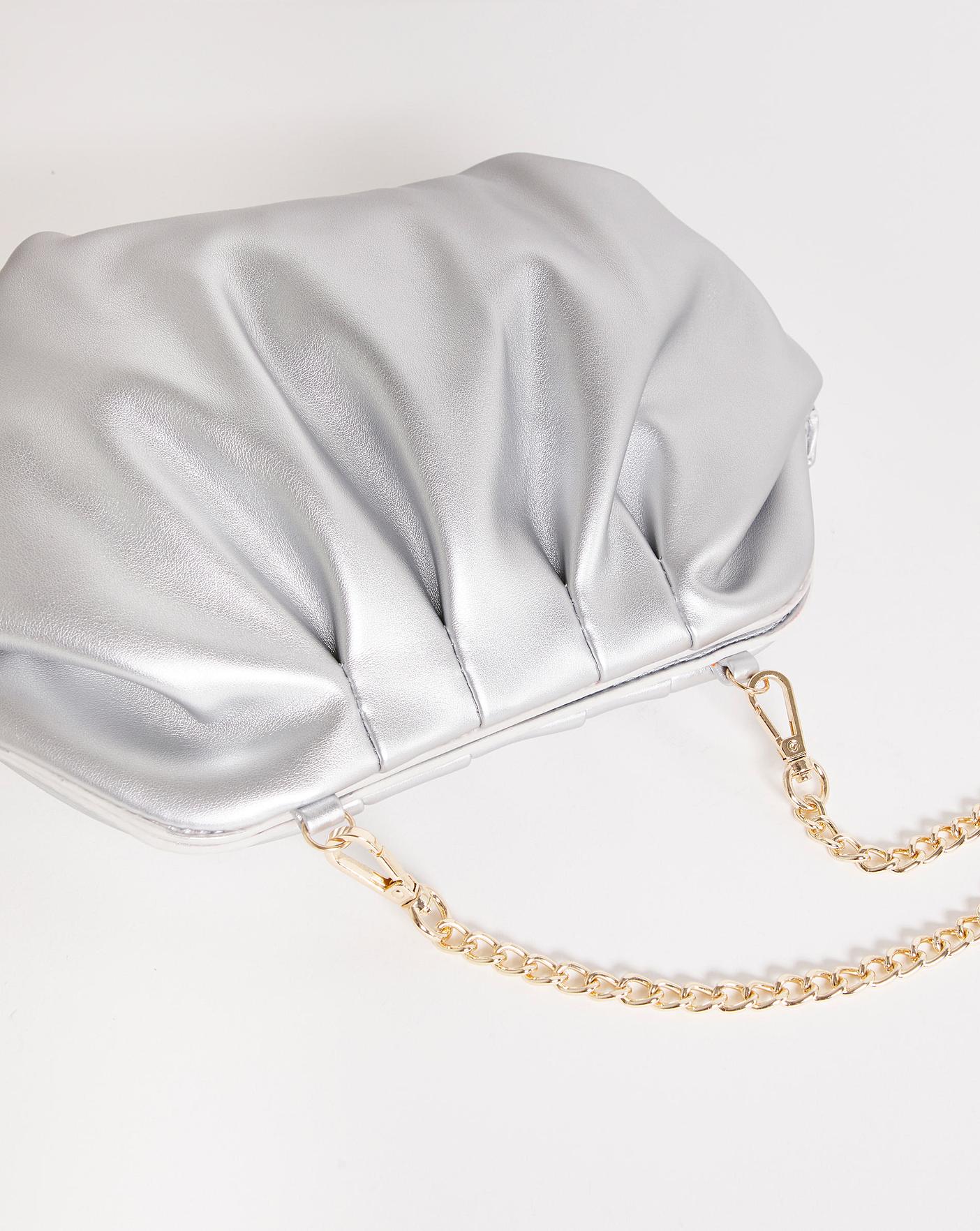 Silver clutch hotsell bag sale