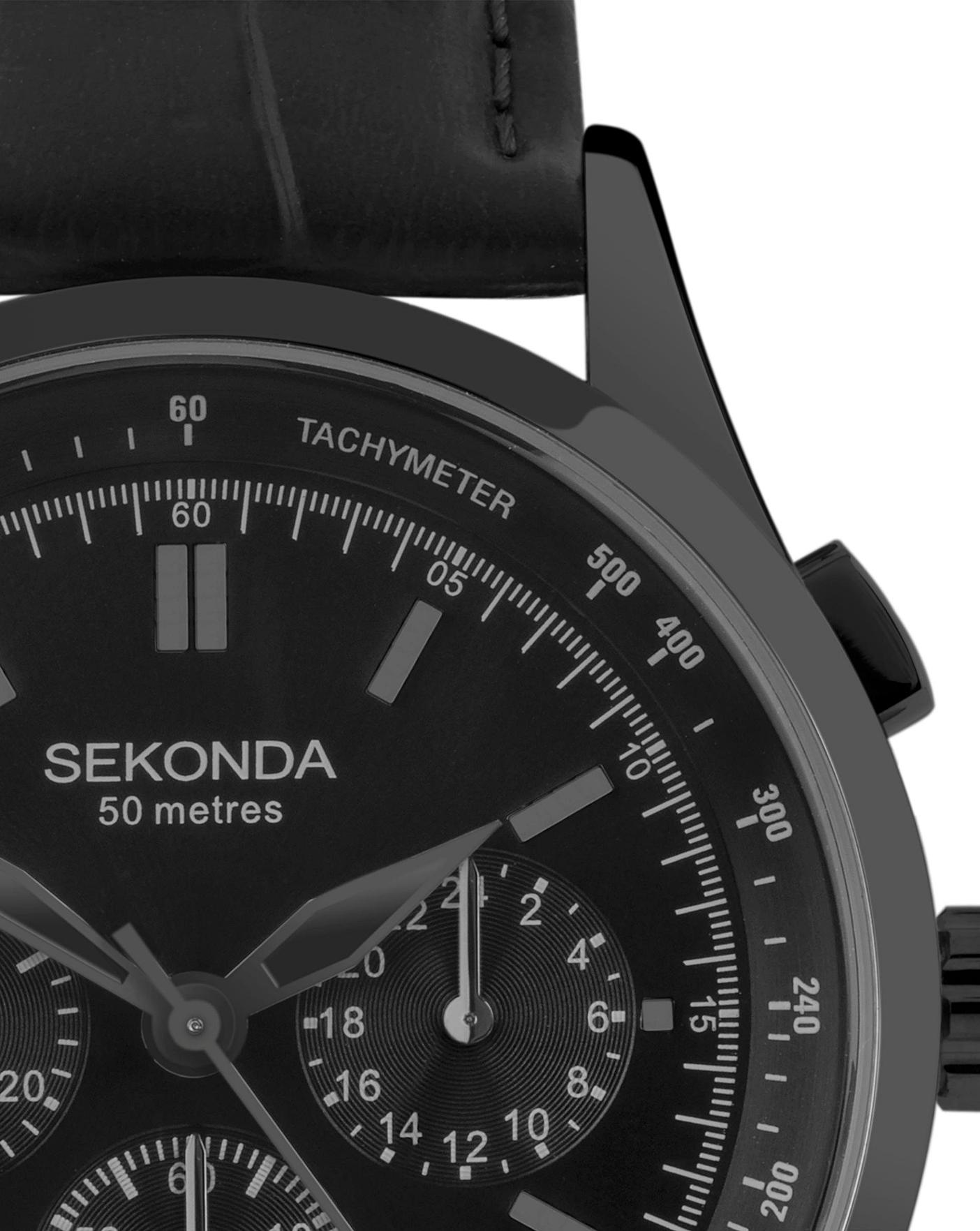 Sekonda men's black chronograph hotsell bracelet watch