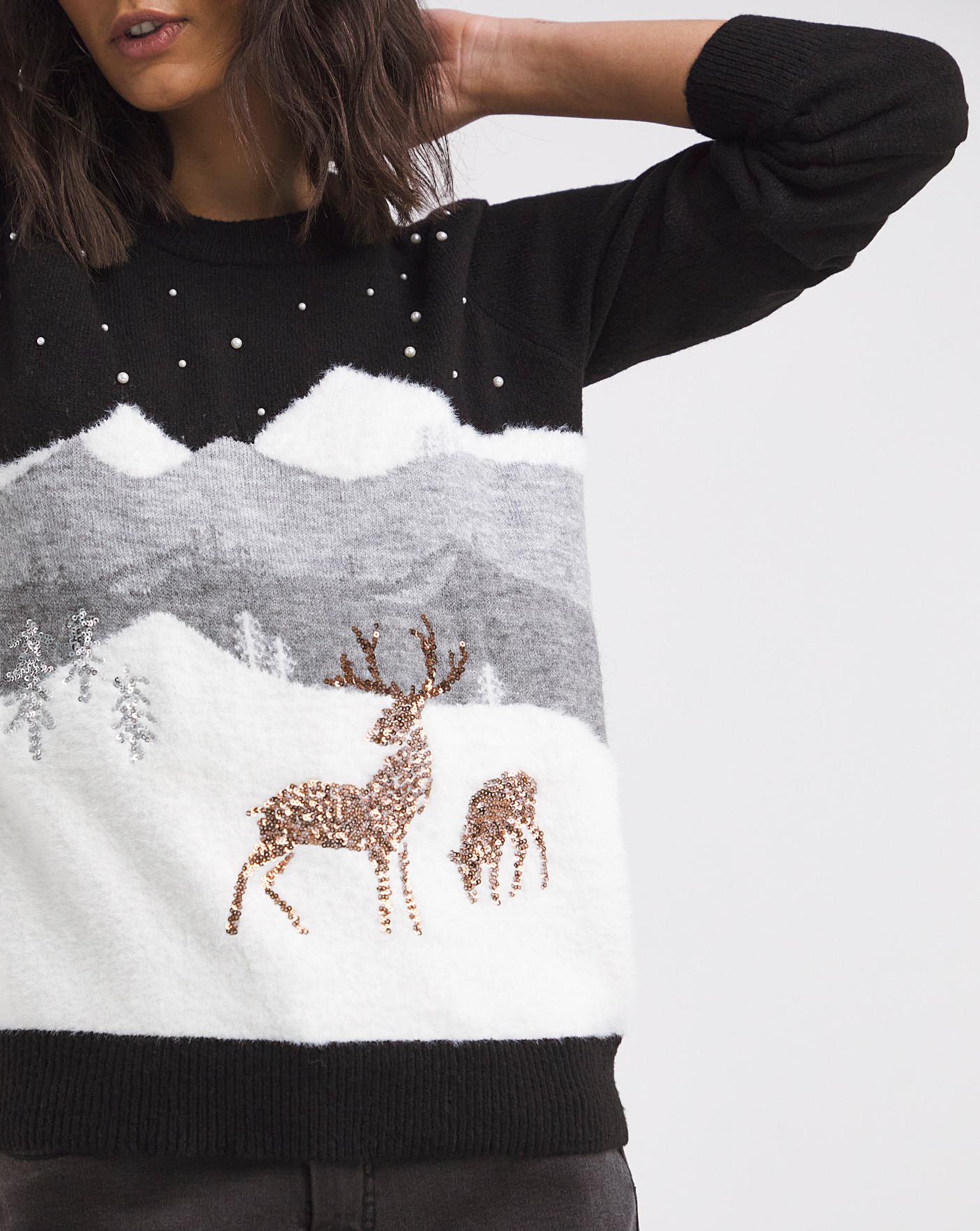 Black Multi Xmas Scene Jumper Ambrose Wilson