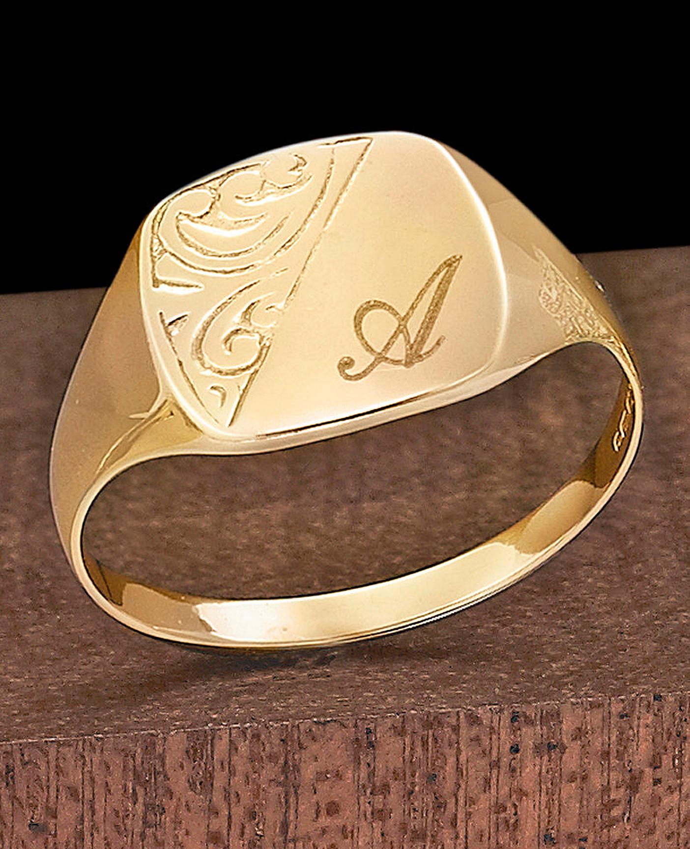 14K Solid Gold Signet Ring Men Accessories Birthday Jewelry For Men Gold  Signet. | eBay