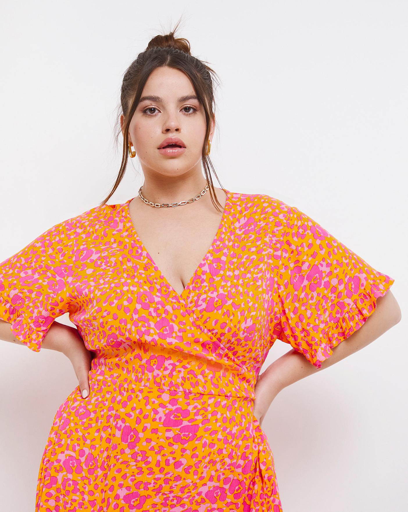 Animal Print Crinkle Wrap Dress | Simply Be