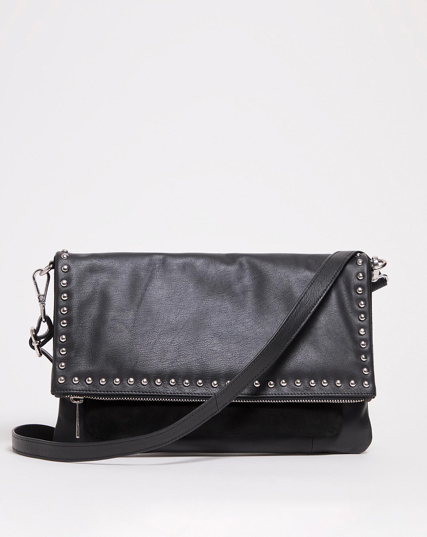 Black Studded Leather Bag | Fashion World