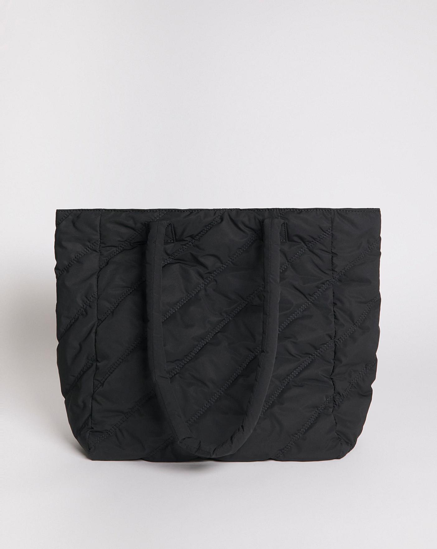 Black Quilted Tote Bag | J D Williams