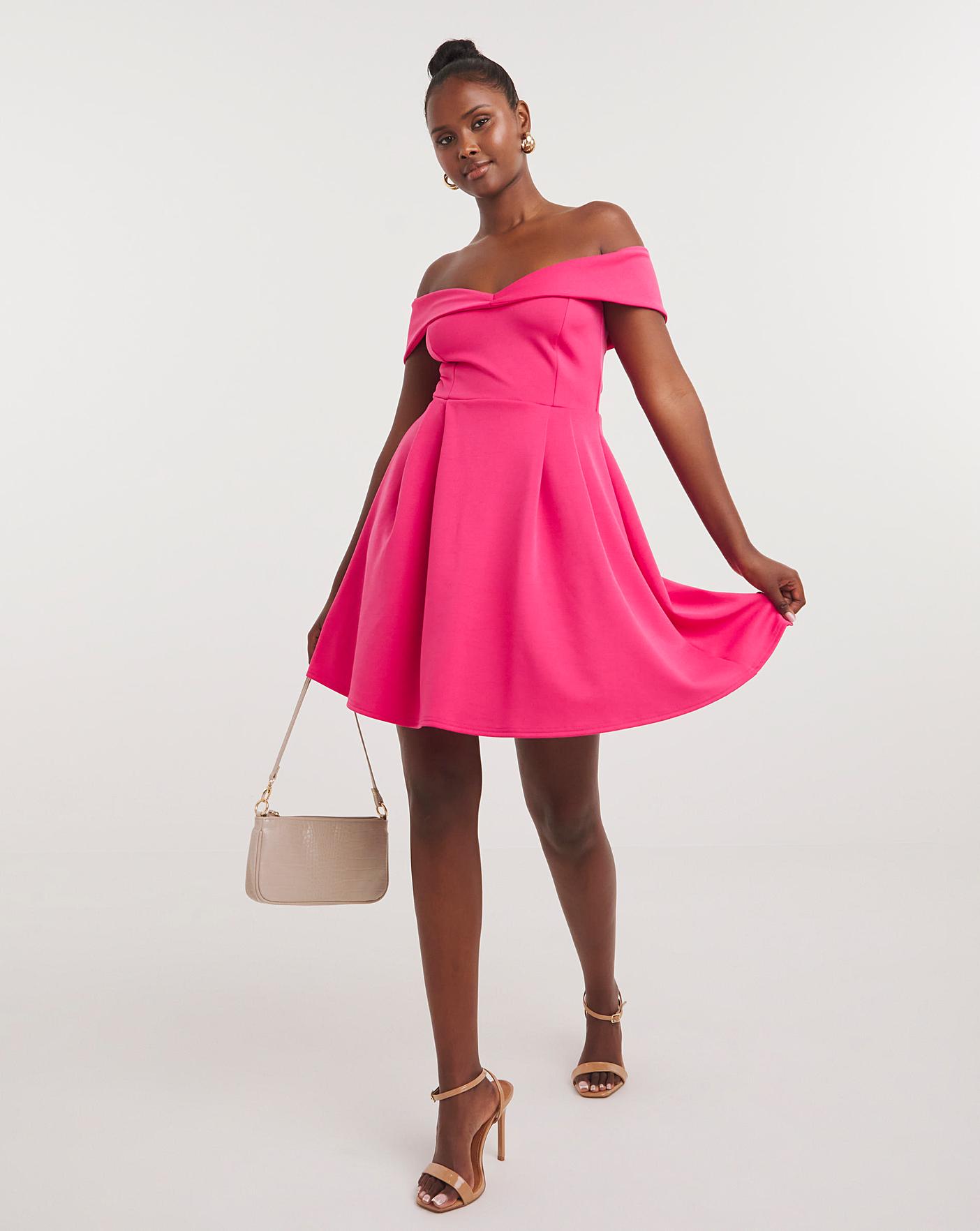 Hot pink scuba dress sale