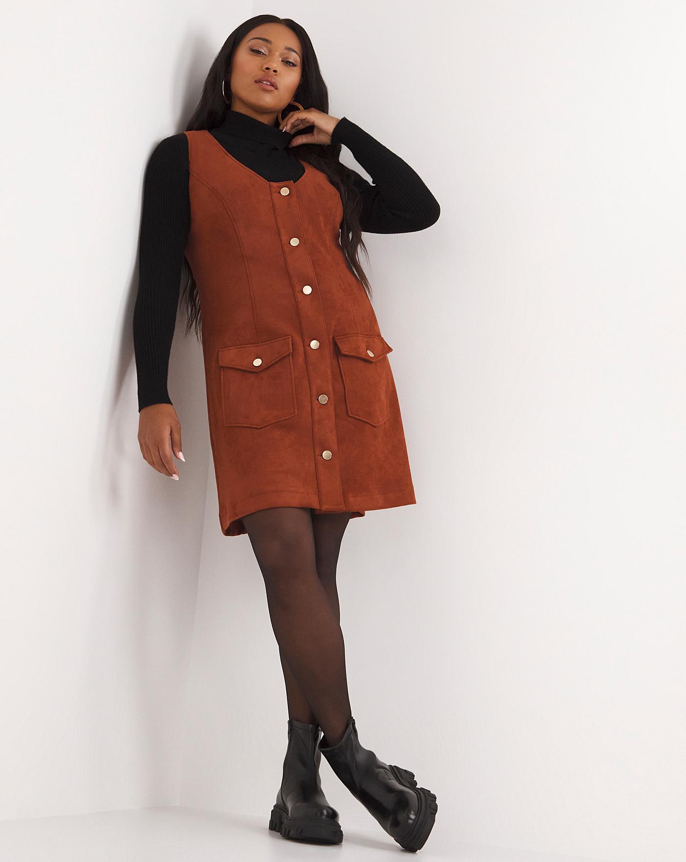 Rust pinafore outlet dress