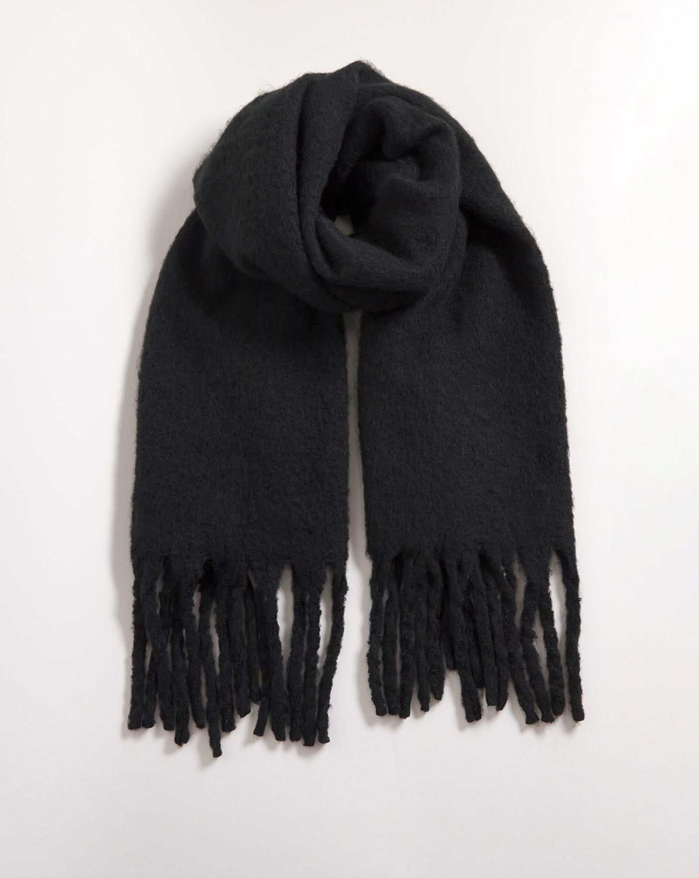Black Super Soft Fluffy Blanket Scarf Fashion World