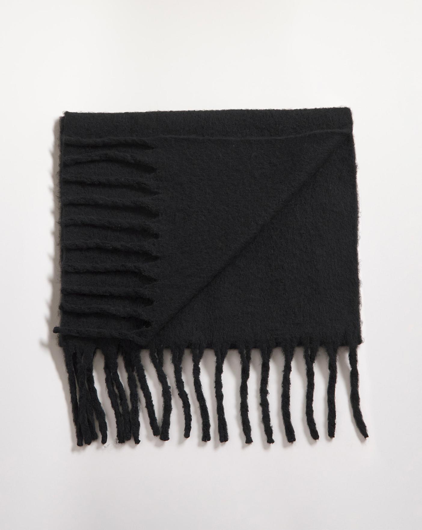 Black Super Soft Fluffy Blanket Scarf Ambrose Wilson