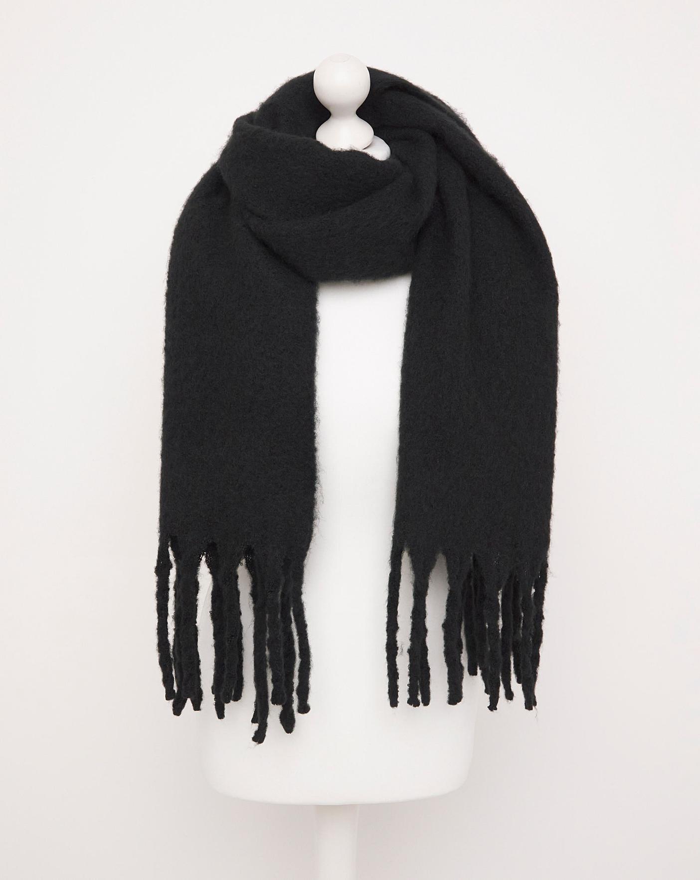 Black Super Soft Fluffy Blanket Scarf Ambrose Wilson