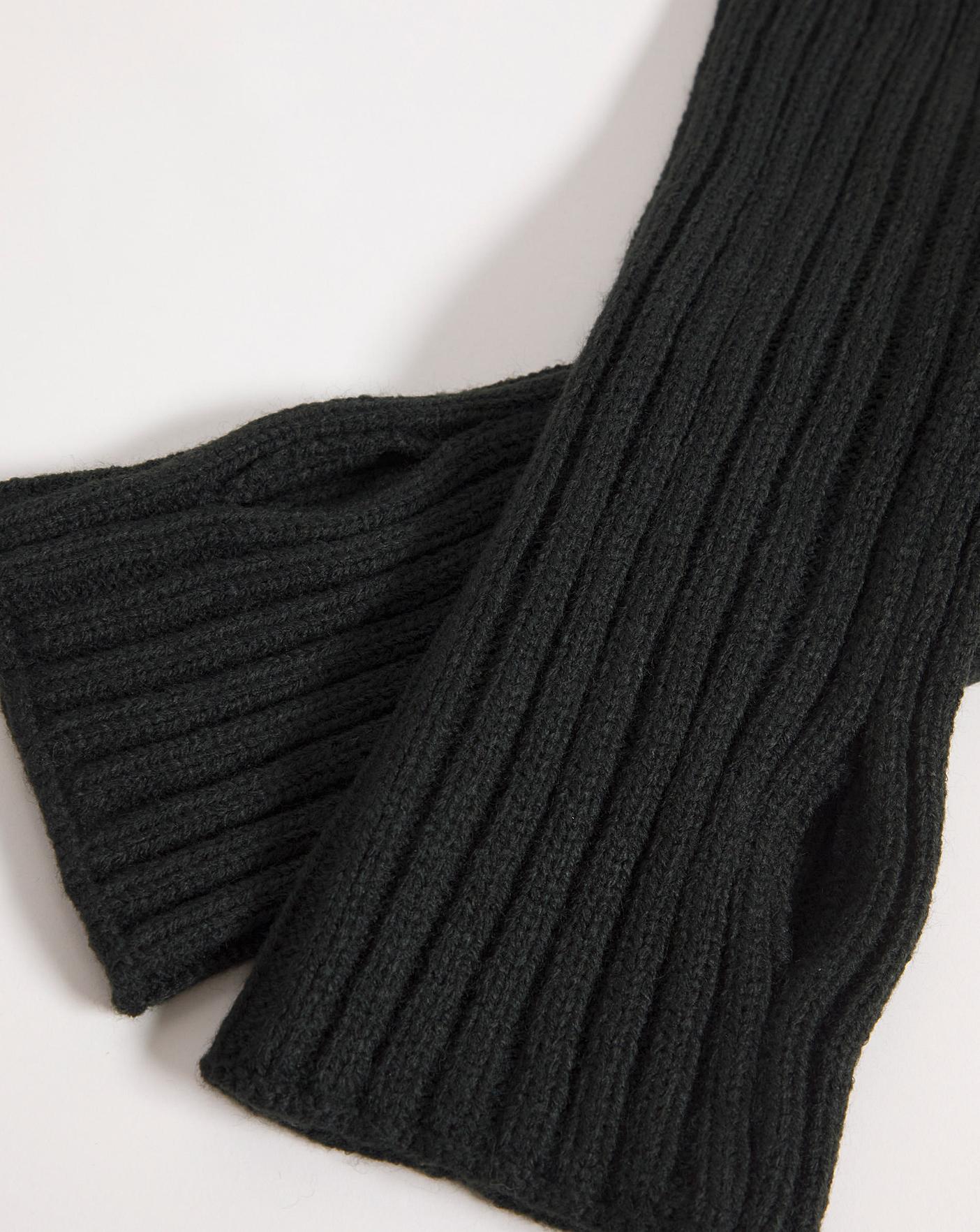 Black Fingerless Rib Gloves | Fashion World