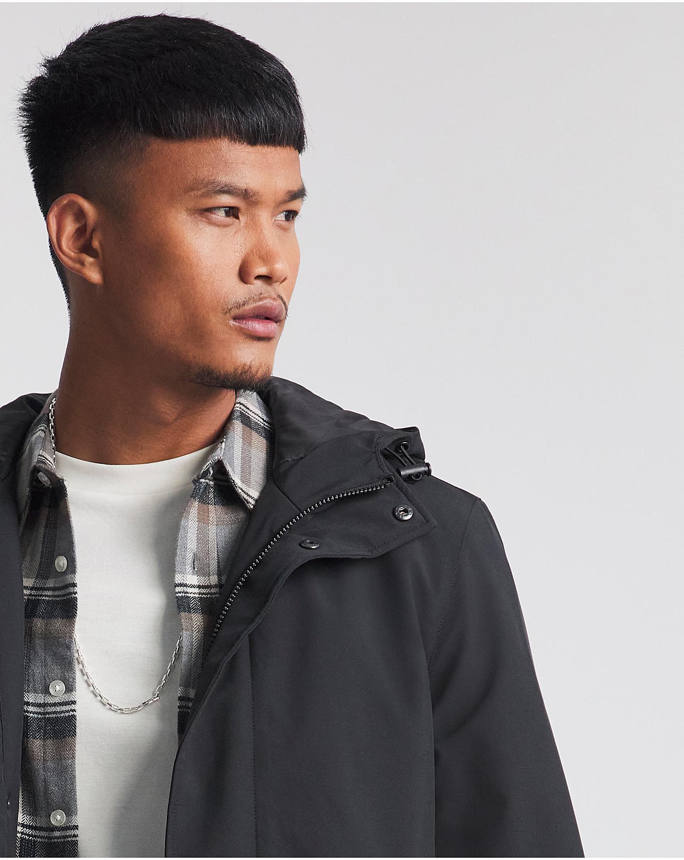 Black Hooded Casual Tech Jacket Premier Man