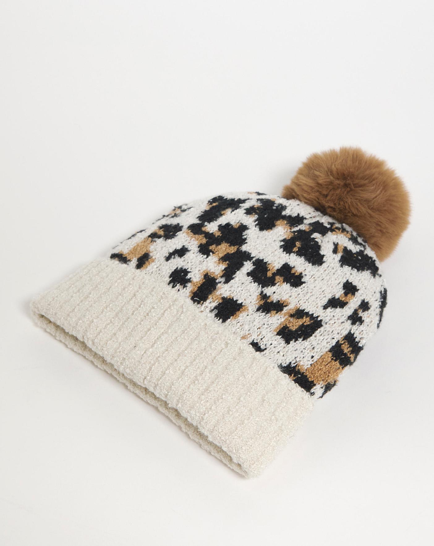 Leopard Print Bobble Hat J D Williams