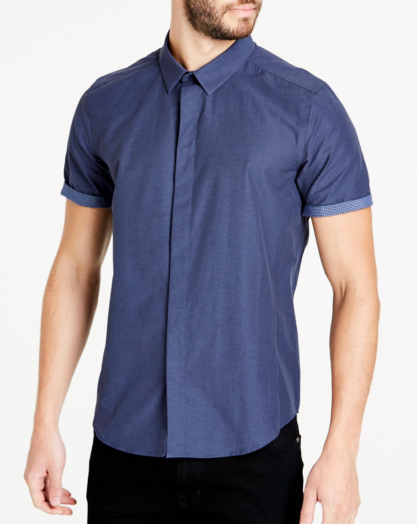 navy muscle fit shirt
