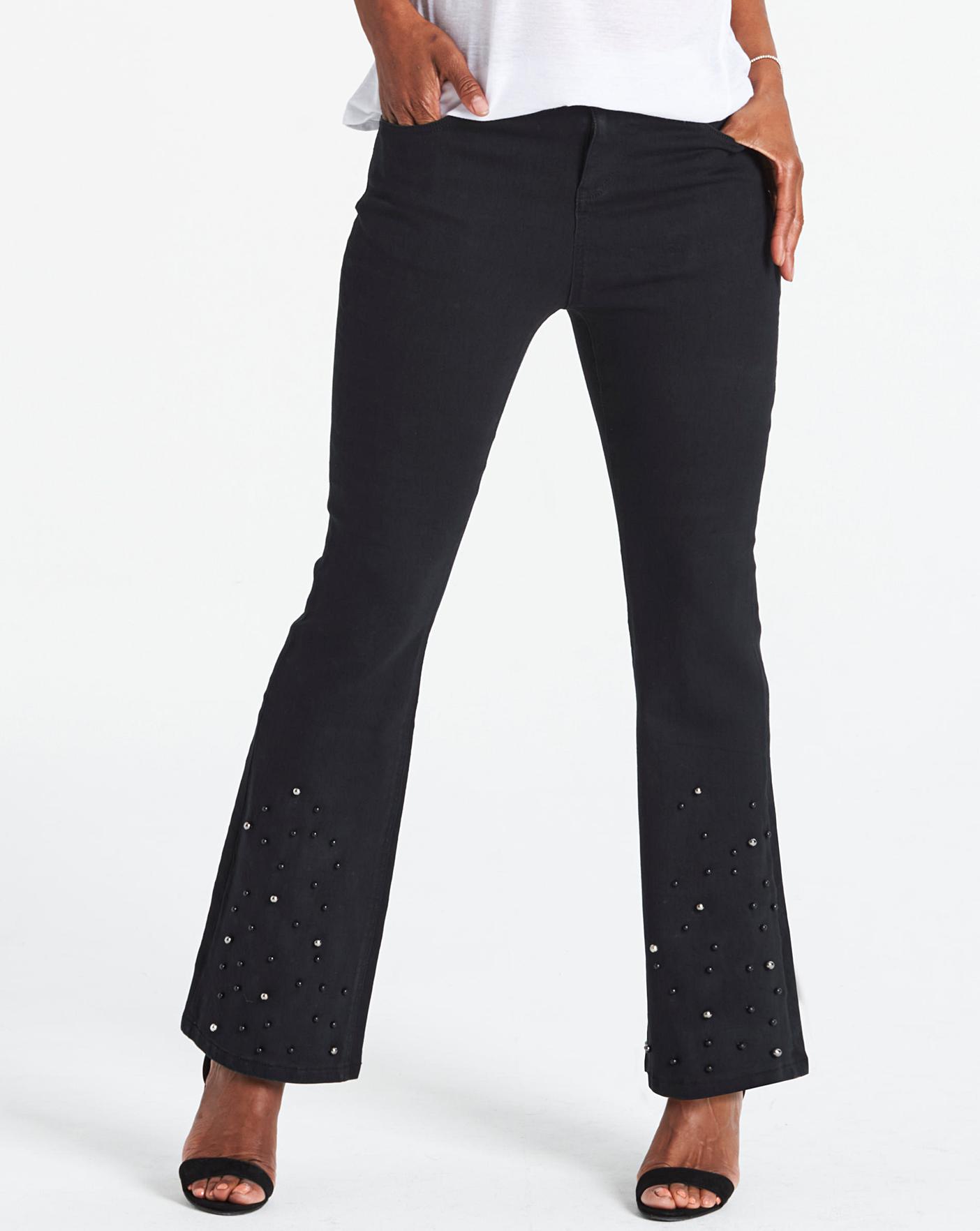 black embellished jeans