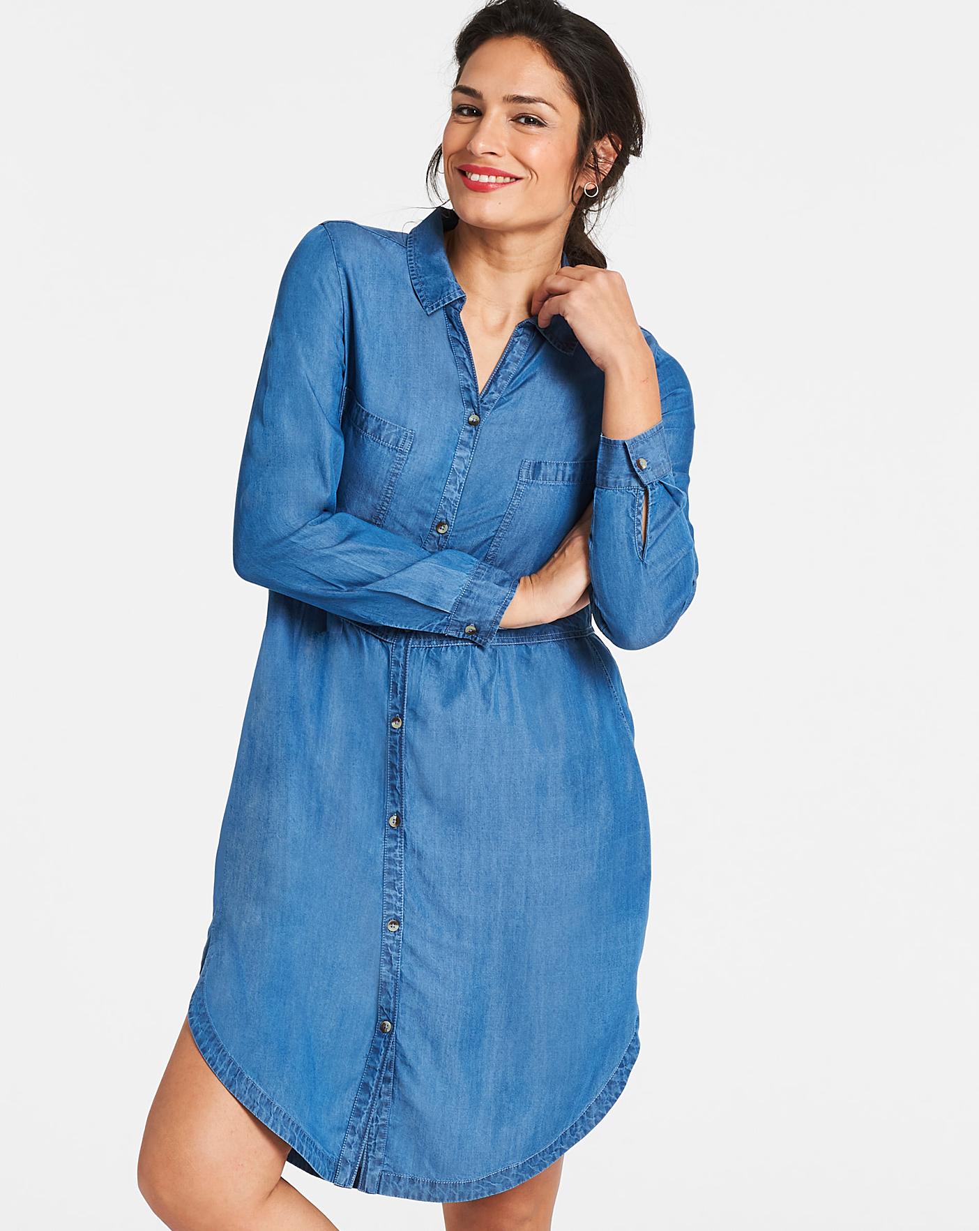 tencel denim shirt dress