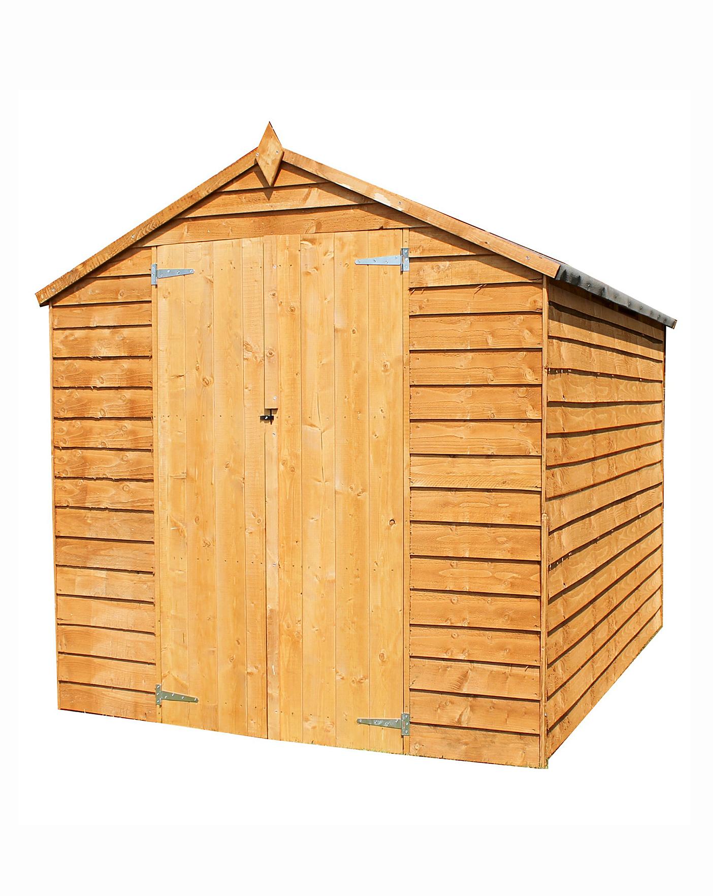 8x6 Apex Overlap Shed With Double Doors J D Williams