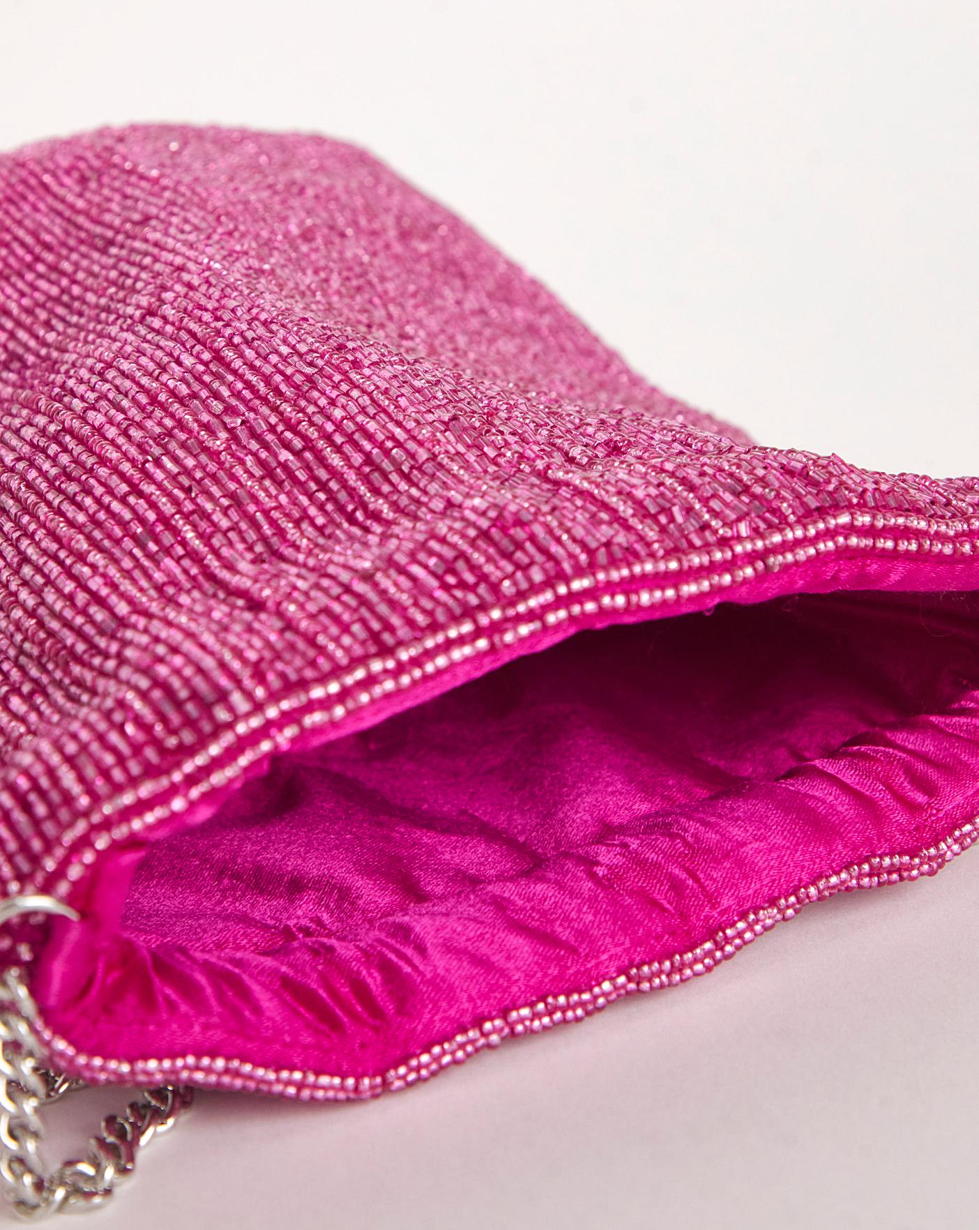 Pink Embellished Pouch Bag
