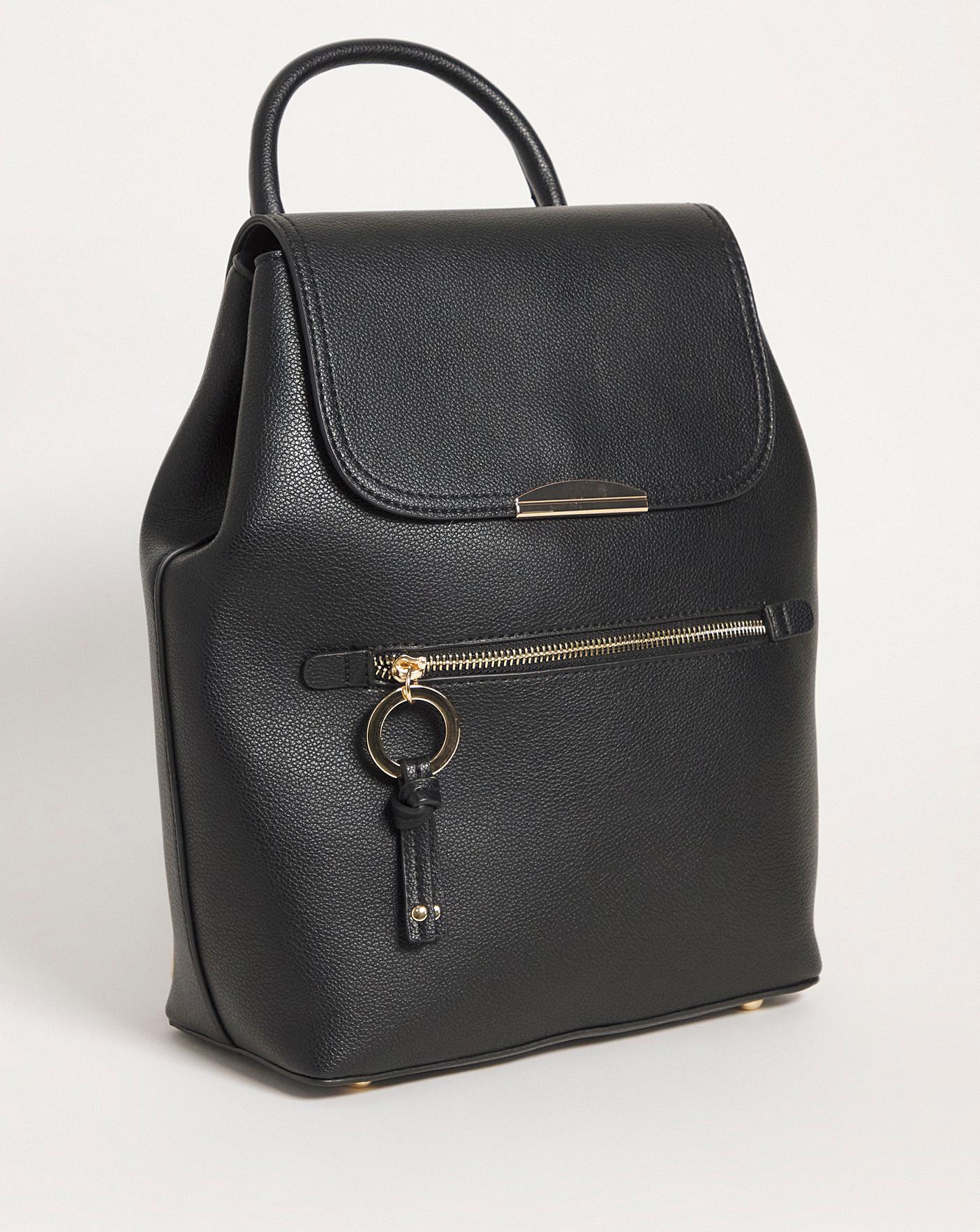 Black vegan store leather backpack