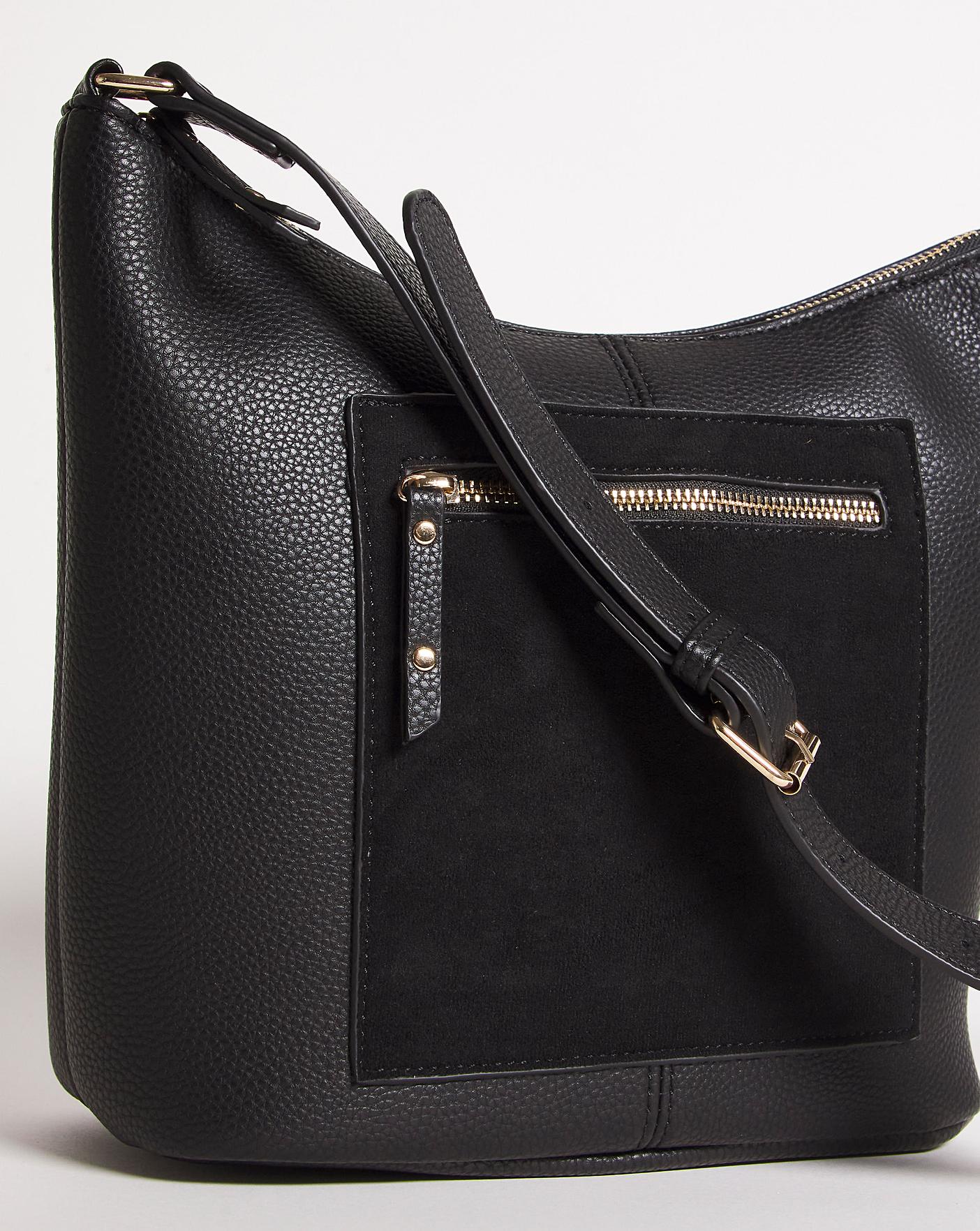 Faux Leather Zip Front Bag J D Williams