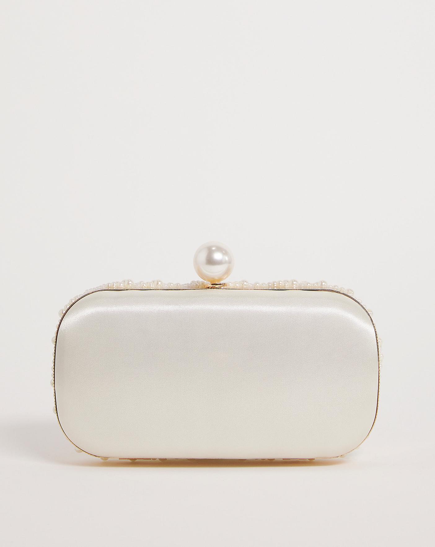 Pearl Embellished Clutch Bag J D Williams