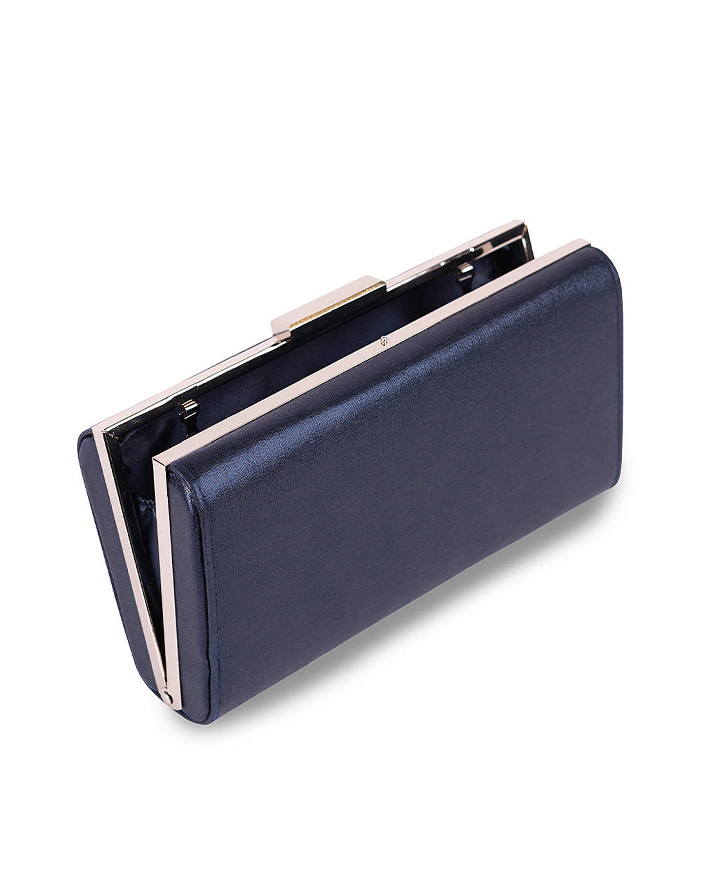 Navy ted baker clutch bag top