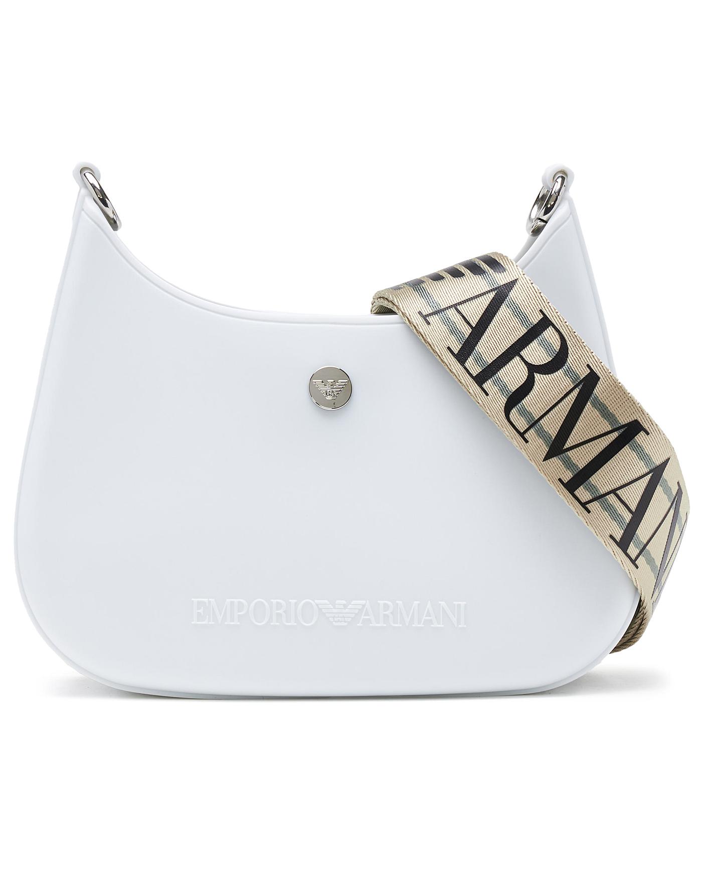 Emporio Armani Recycled Pvc Gummy Shoulder Bag in White