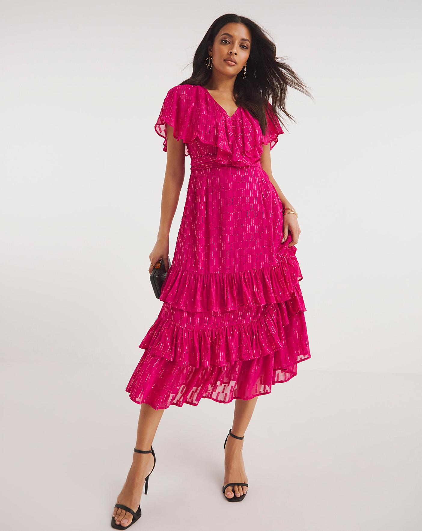 Joanna Hope Pink Dobby Maxi Dress | Premier Man