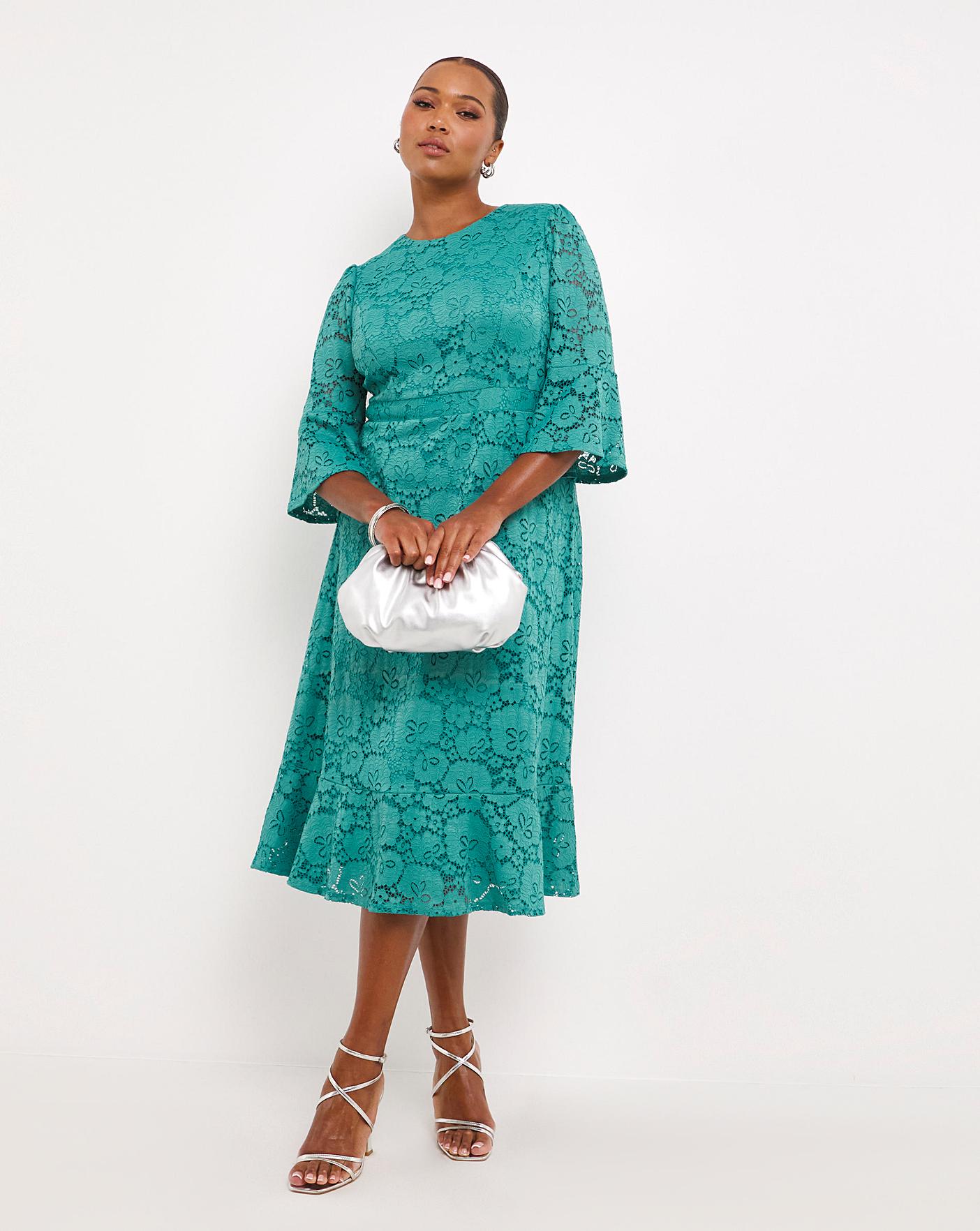 Joanna Hope Green Stretch Lace Dress | Simply Be