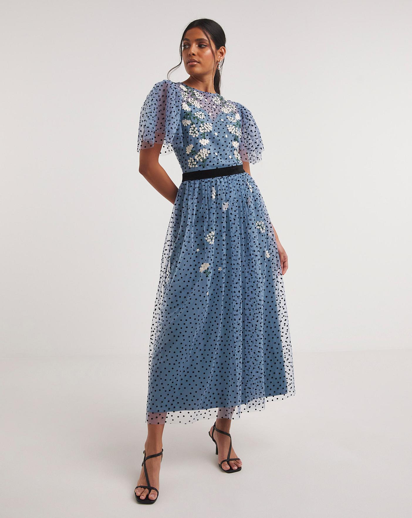 Joanna Hope Mesh Spot Midi Dress | J D Williams