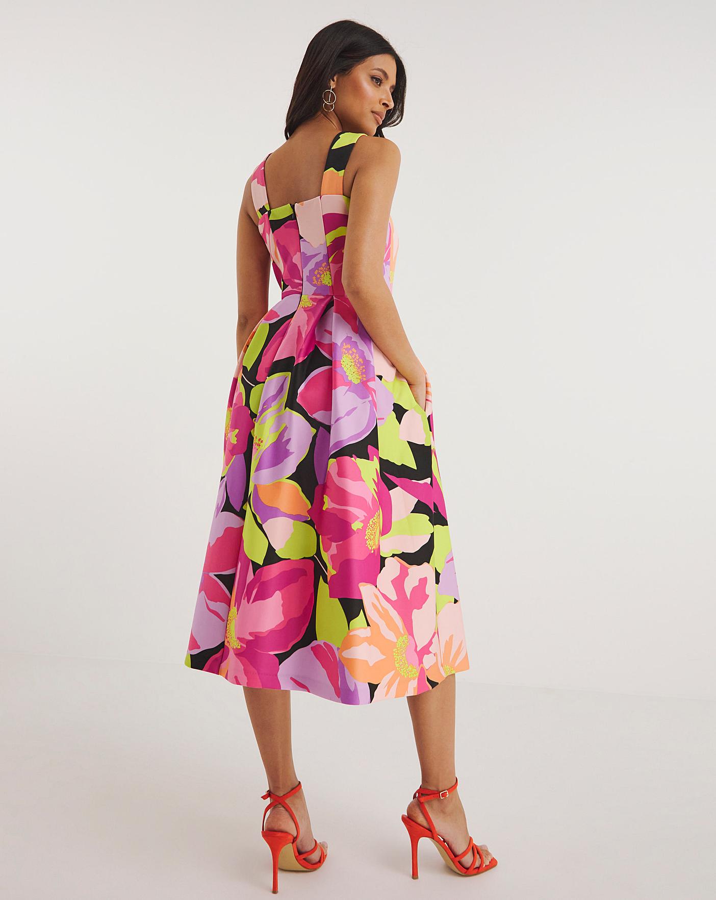 Joanna Hope Floral Scuba Prom Dress | Oxendales