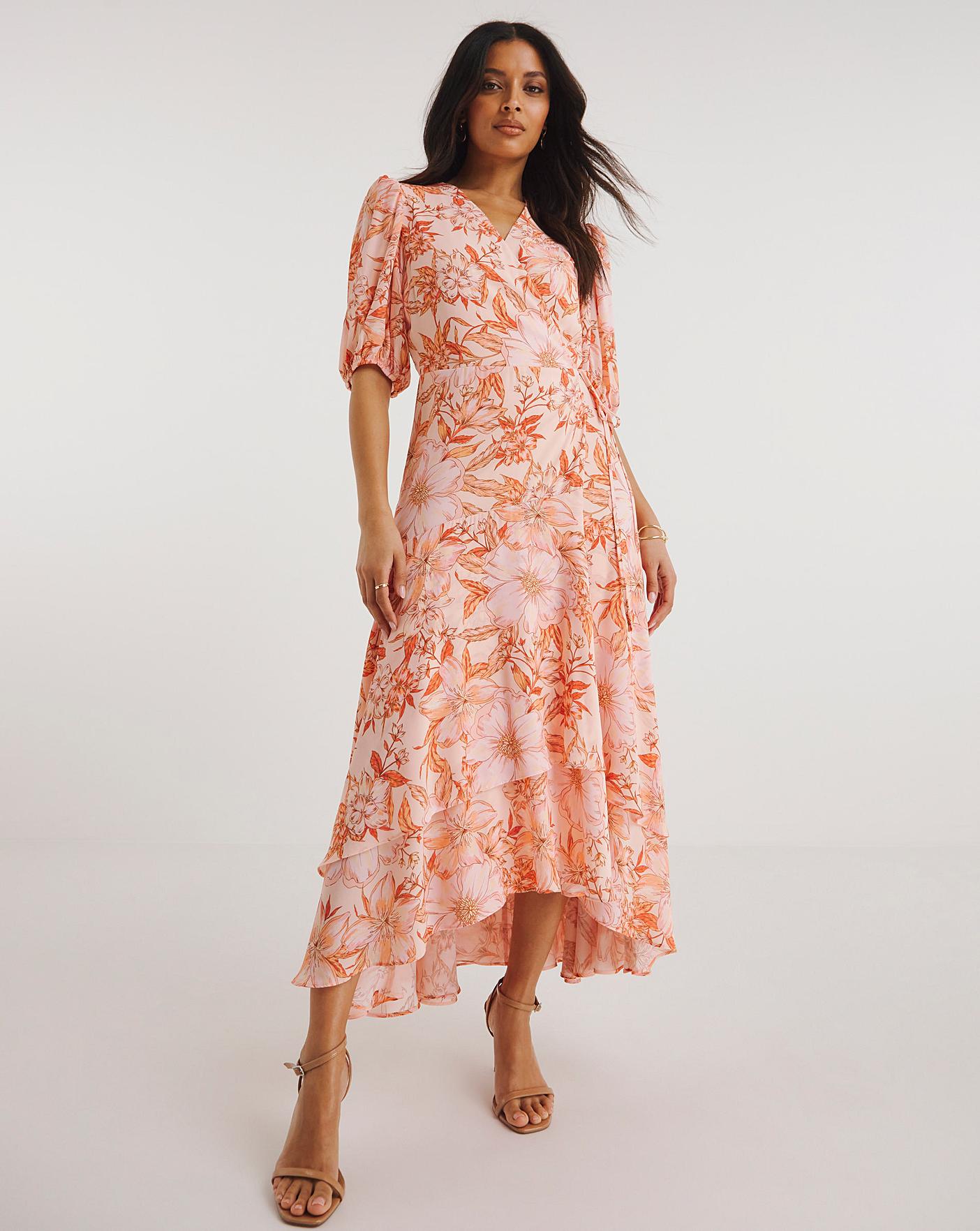 Joanna Hope Printed Wrap Midi Dress | Marisota