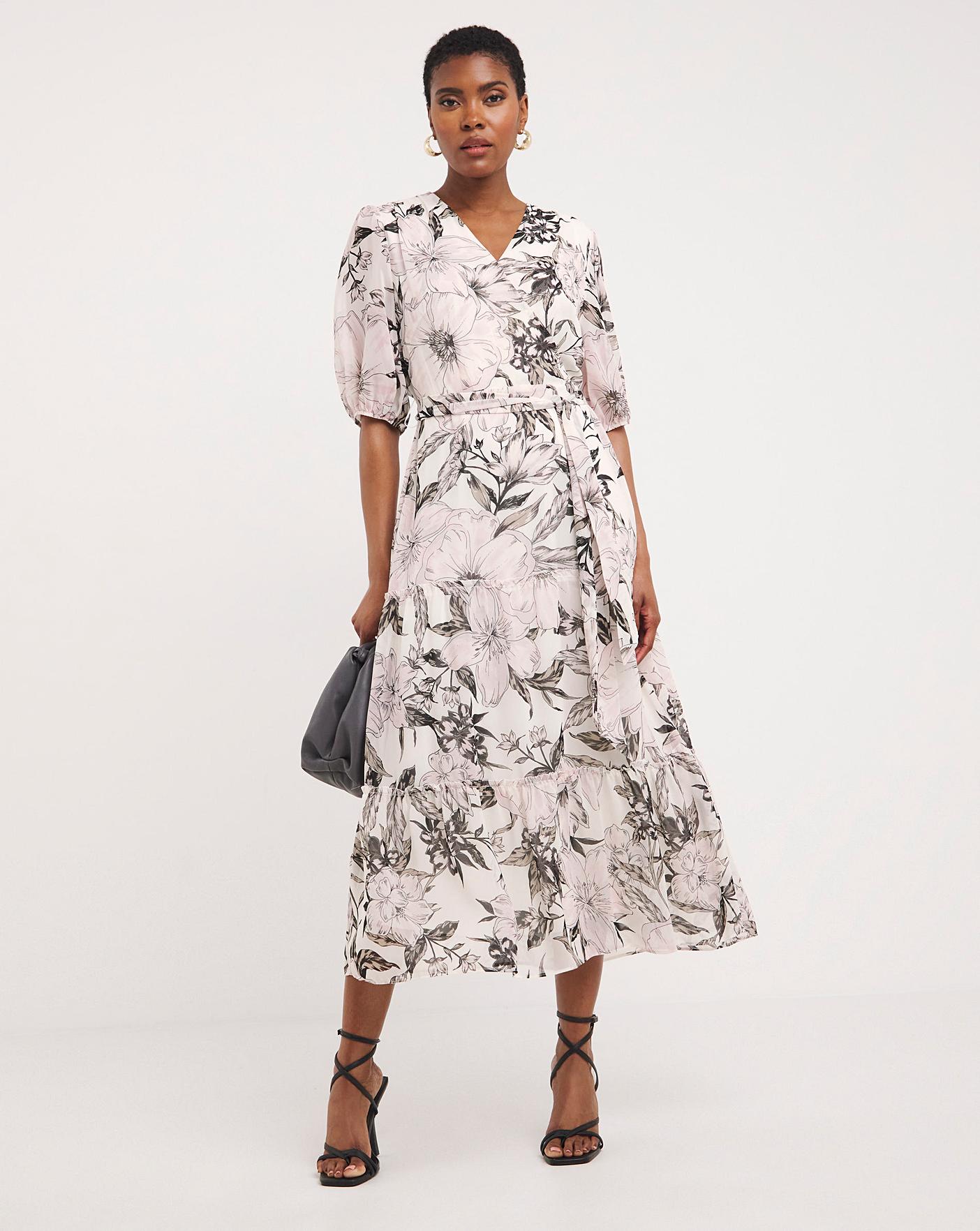 Joanna Hope Belted Midi Tiered Dress | J D Williams