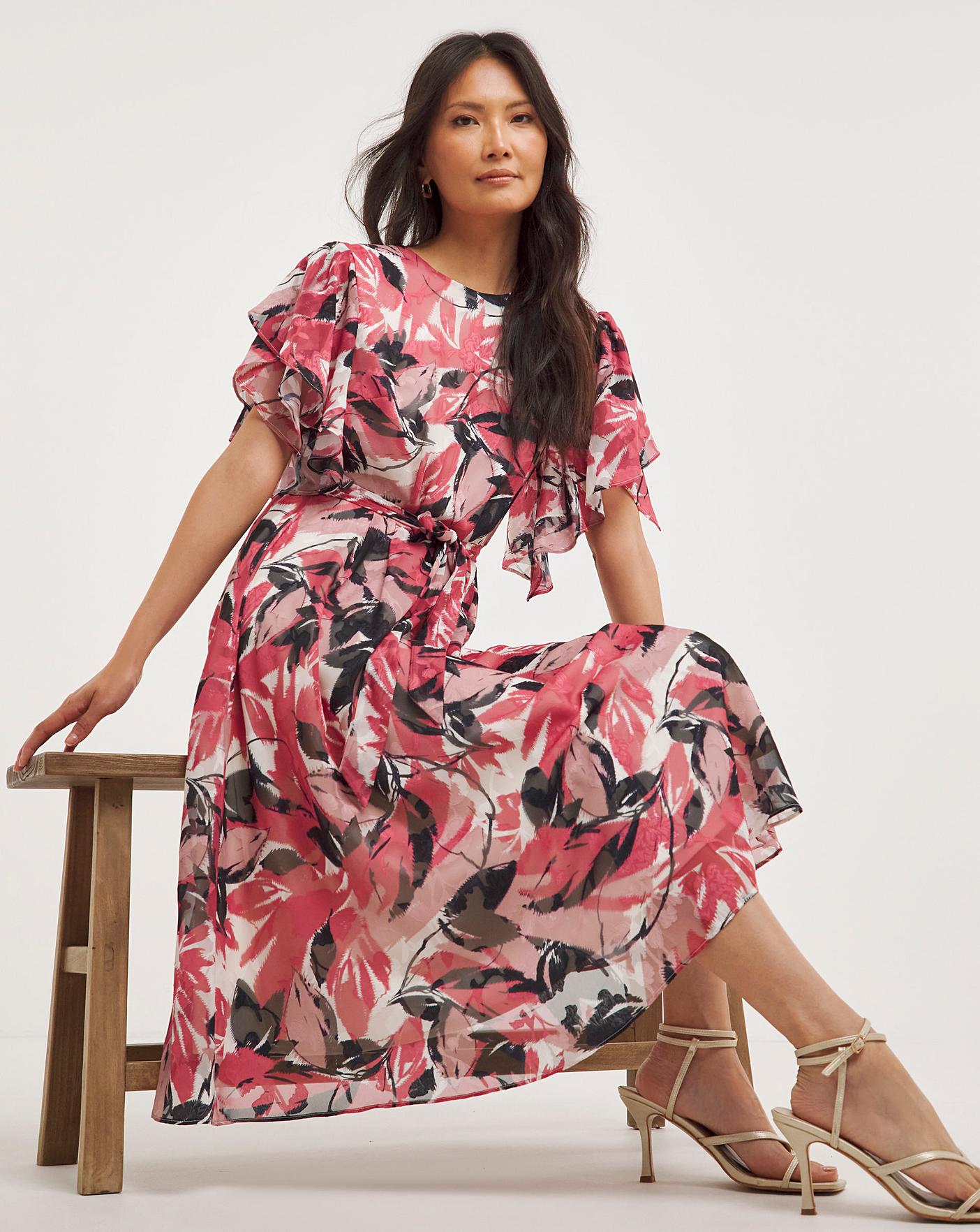 Joanna Hope Floral Petal Sleeve Dress | Marisota